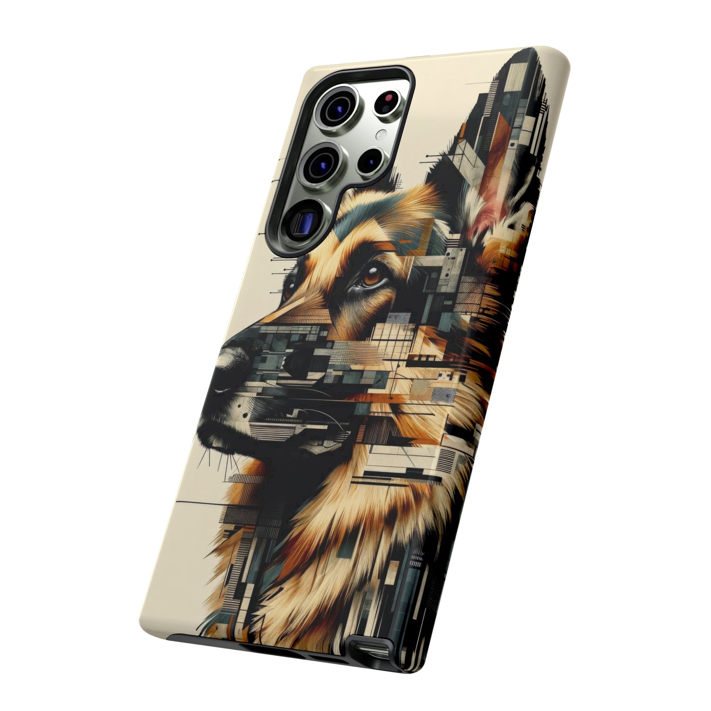 Constructivist and dadaist German Shepherd Phone Case