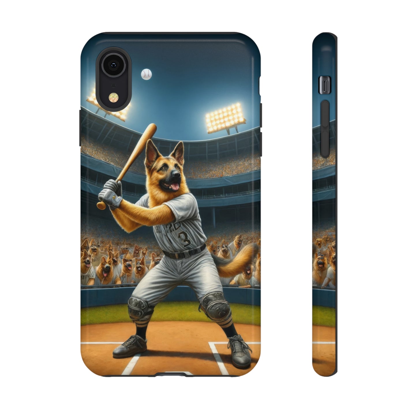 German Shepherd Playing Baseball Tough Phone Case