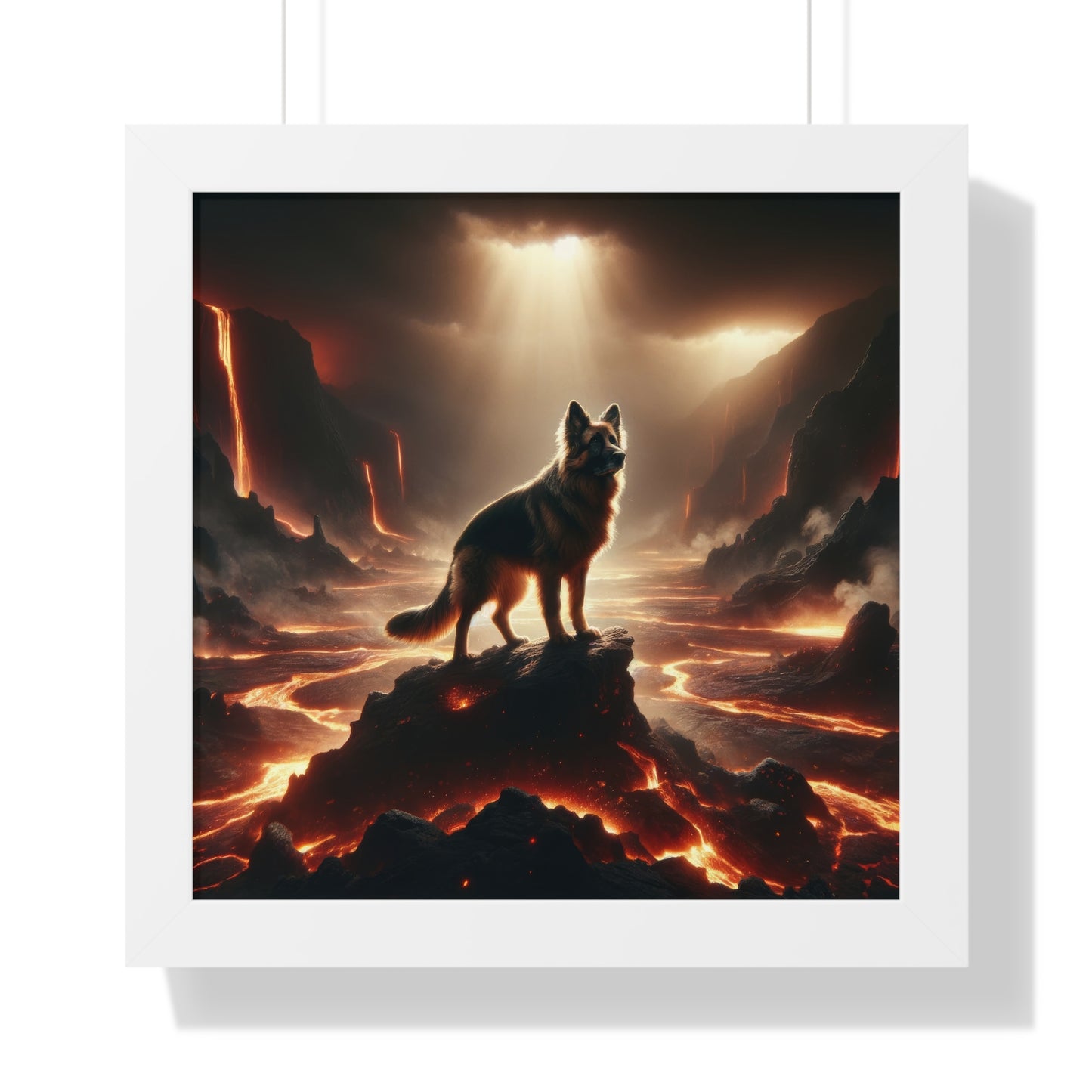 Concept art German Shepherd Framed Poster Painting 16x16