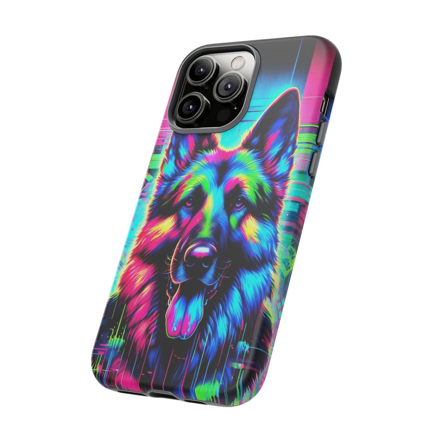 Neon graffiti German Shepherd Phone Case