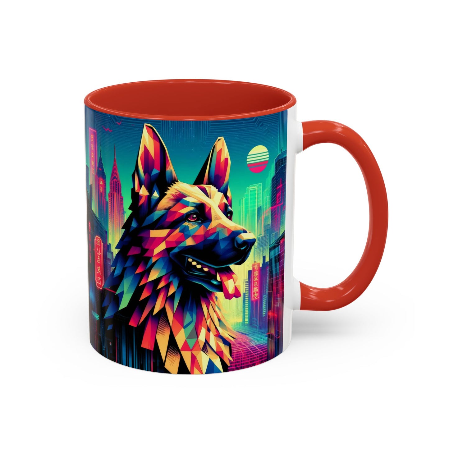 Glitch art German Shepherd Coffee Mug