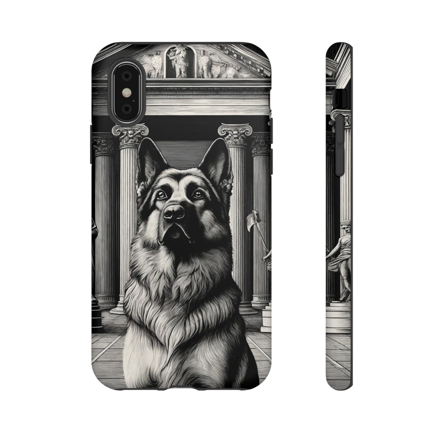 Etching and greco-roman German Shepherd Phone Case