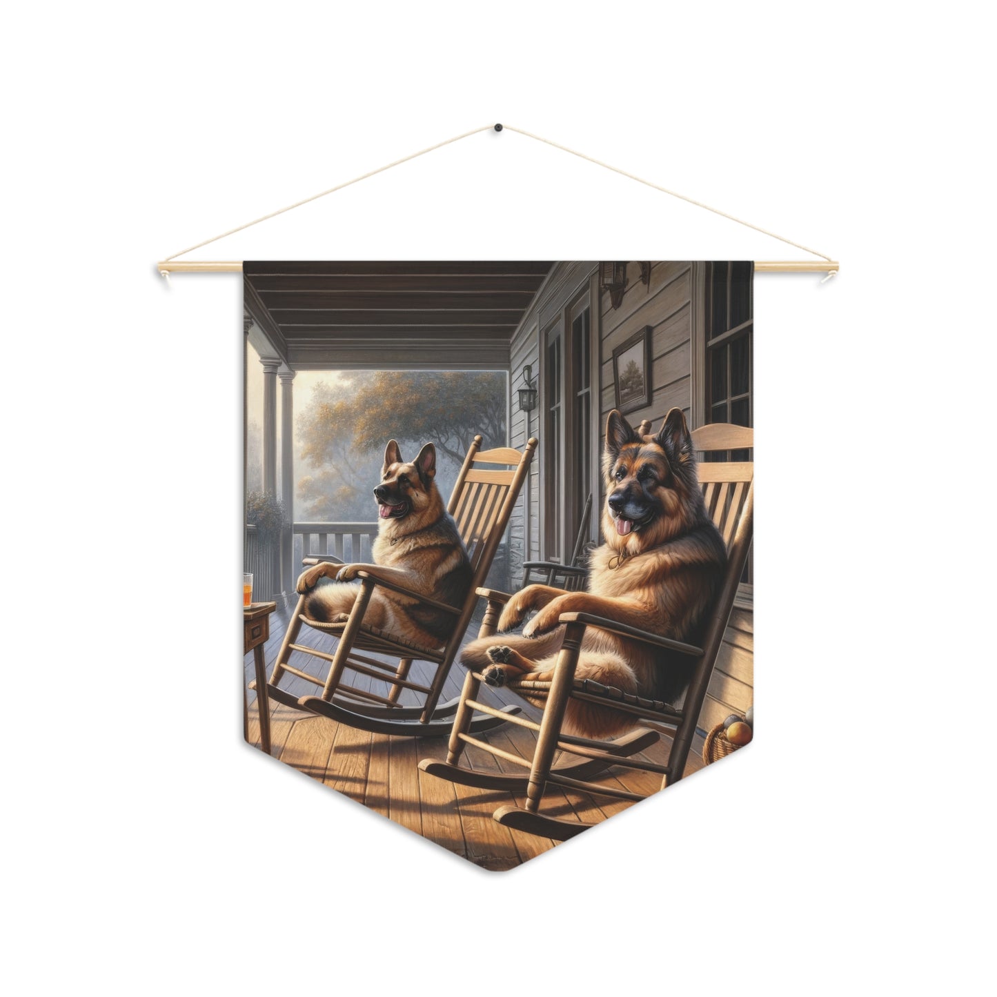 German Shepherds on the Porch Pennant