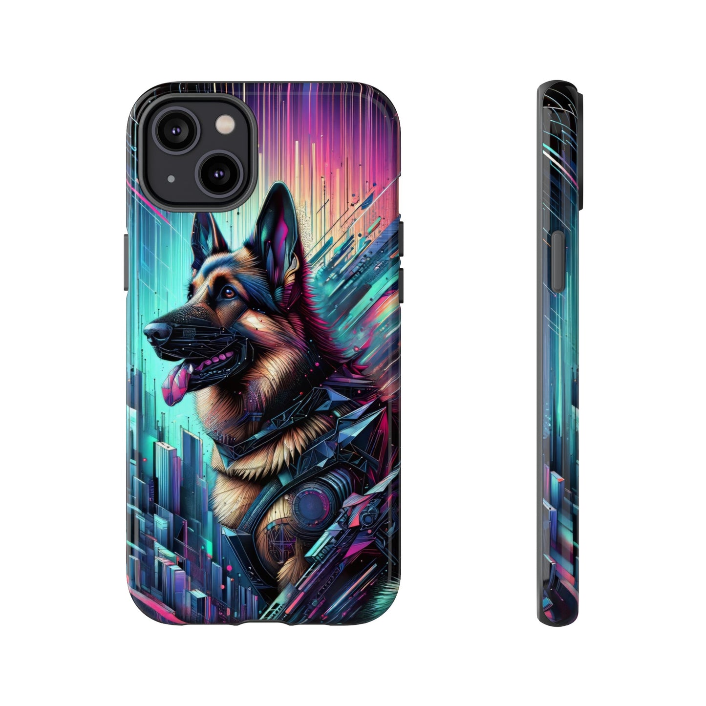 Futurism and gothic German Shepherd Phone Case