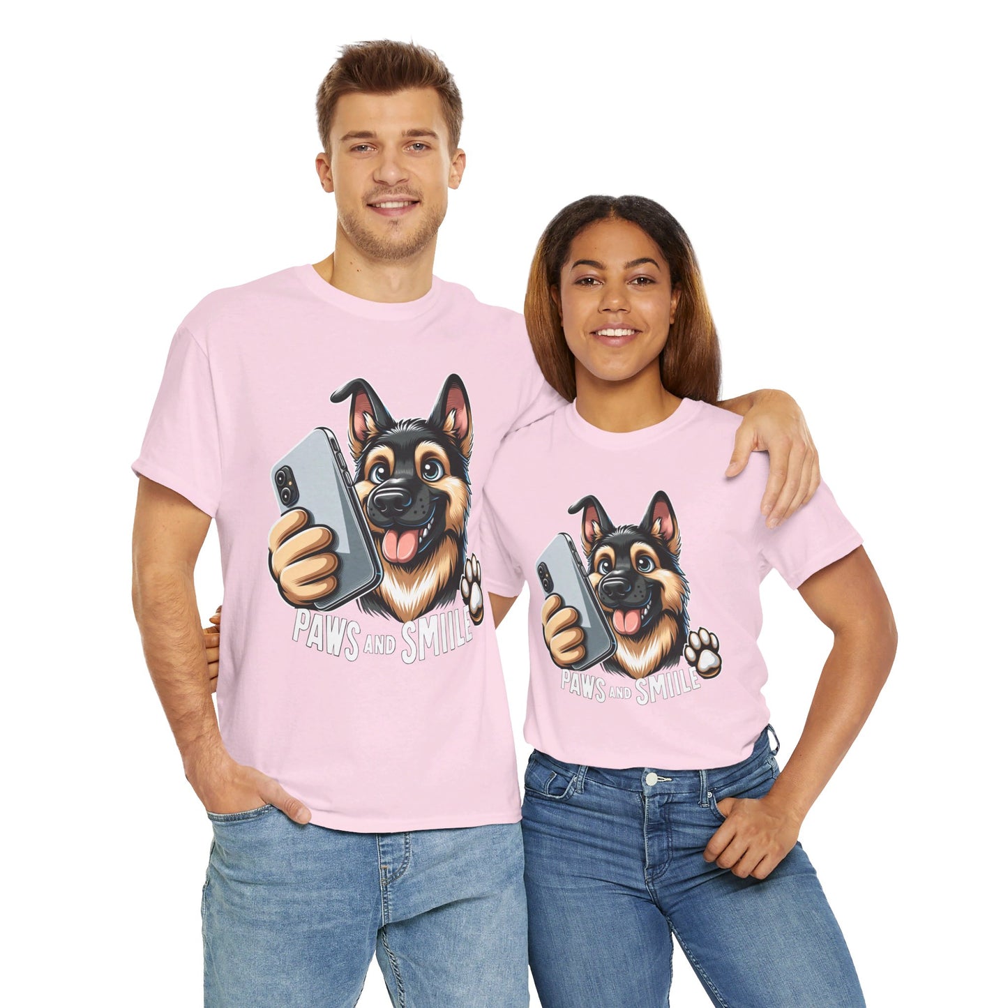 Paws and Smile T-Shirt (13 colors) (German Shepherd)