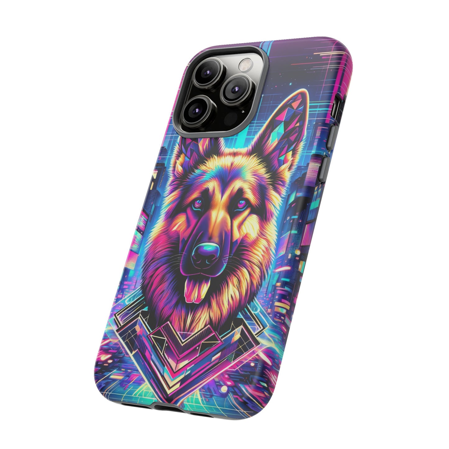 Glitch art German Shepherd Phone Case