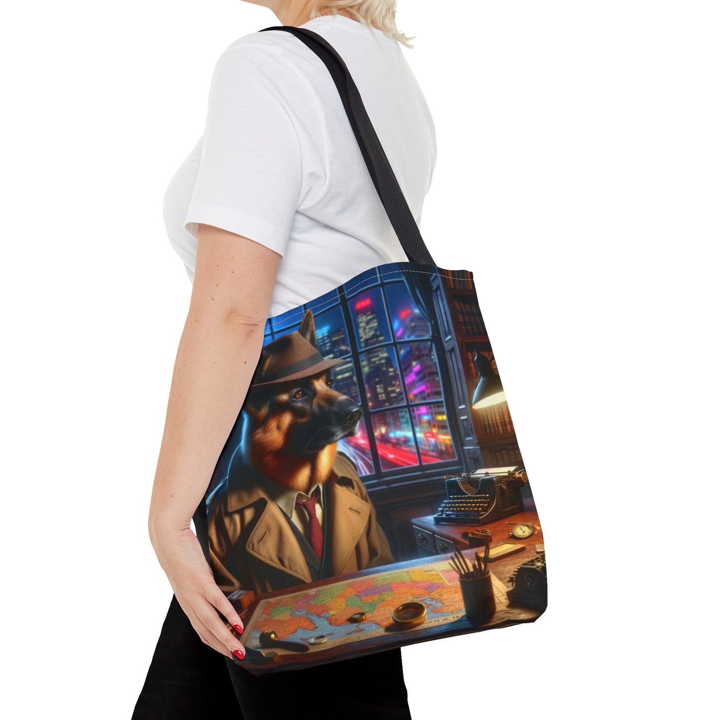 German Shepherd Detective Tote Bag