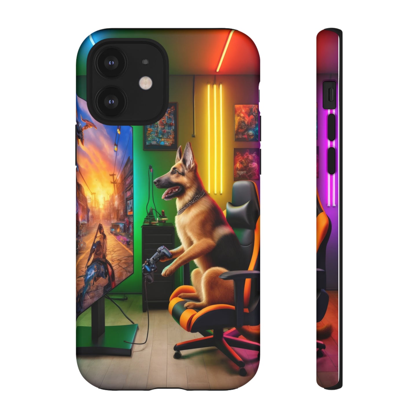 German Shepherd Playing Video Games Phone Case