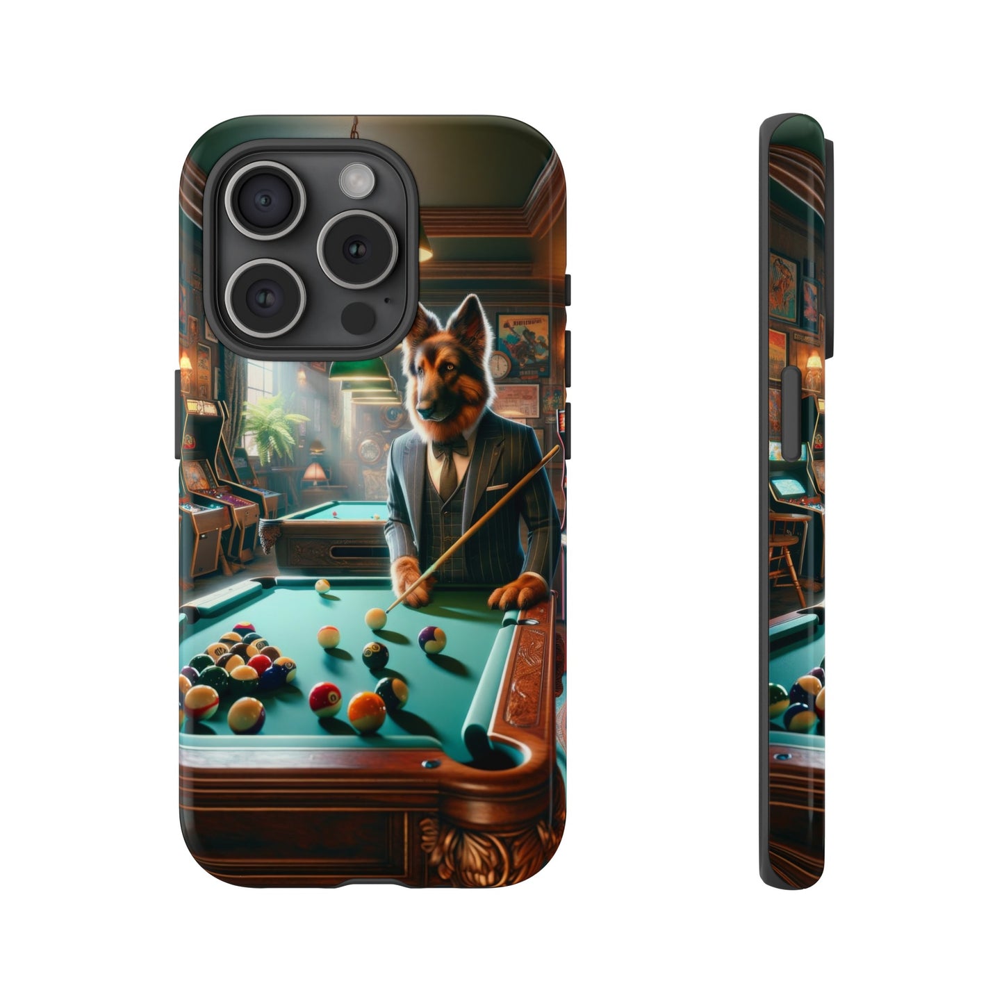 German Shepherd Playing Pool Phone Case