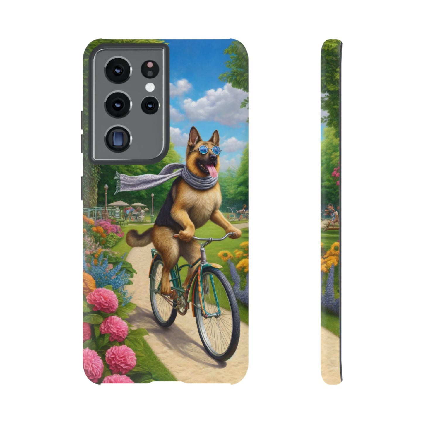 German Shepherd Riding a Bicycle Phone Case