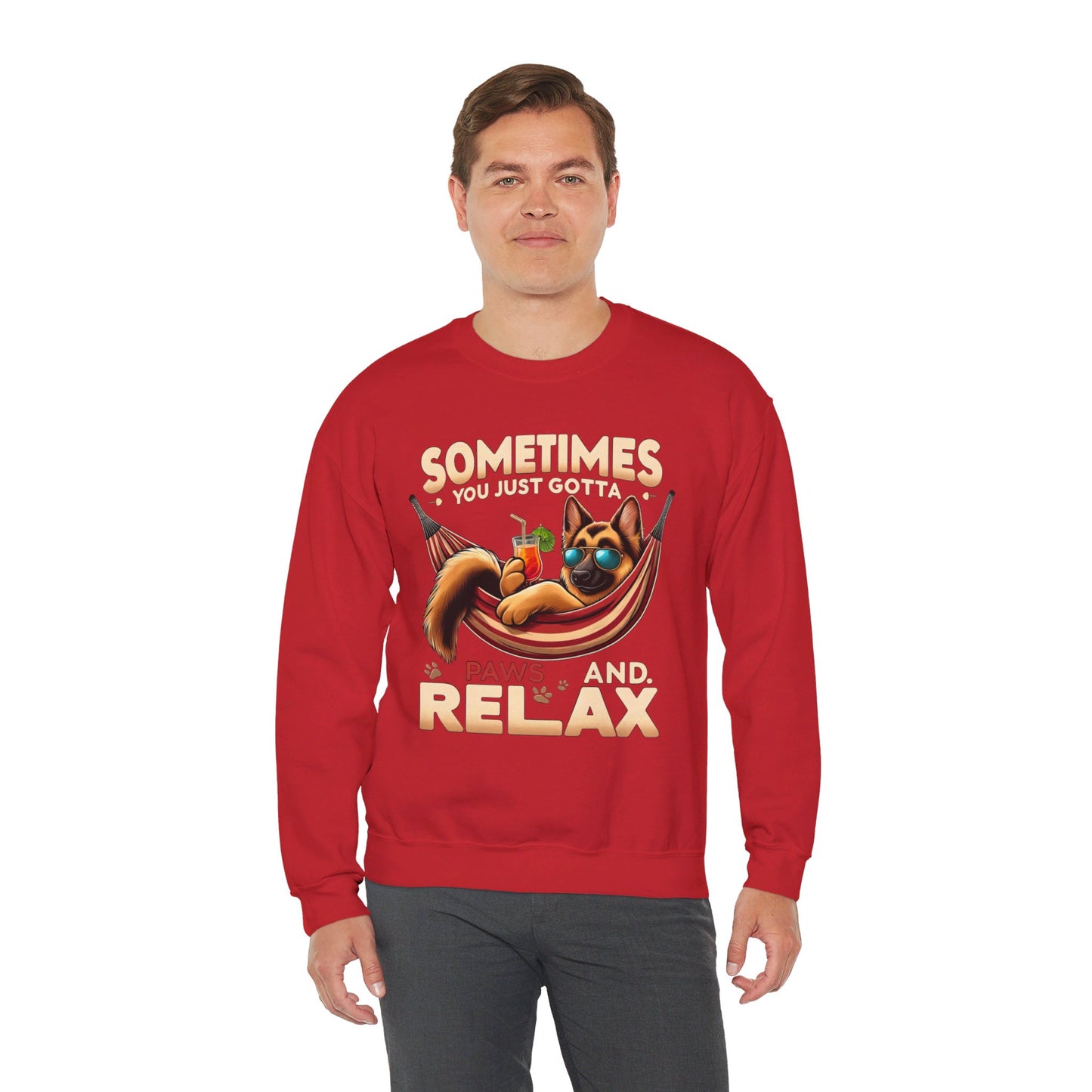 Sometimes You Just Paws and Relax Sweatshirt (10 colors) (German Shepherd)