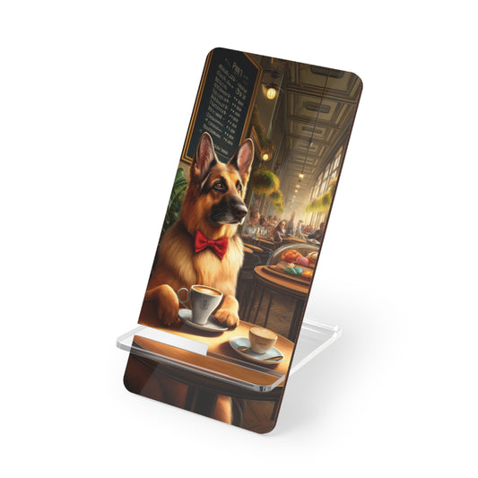 German Shepherd Drinking Smartphone Stand