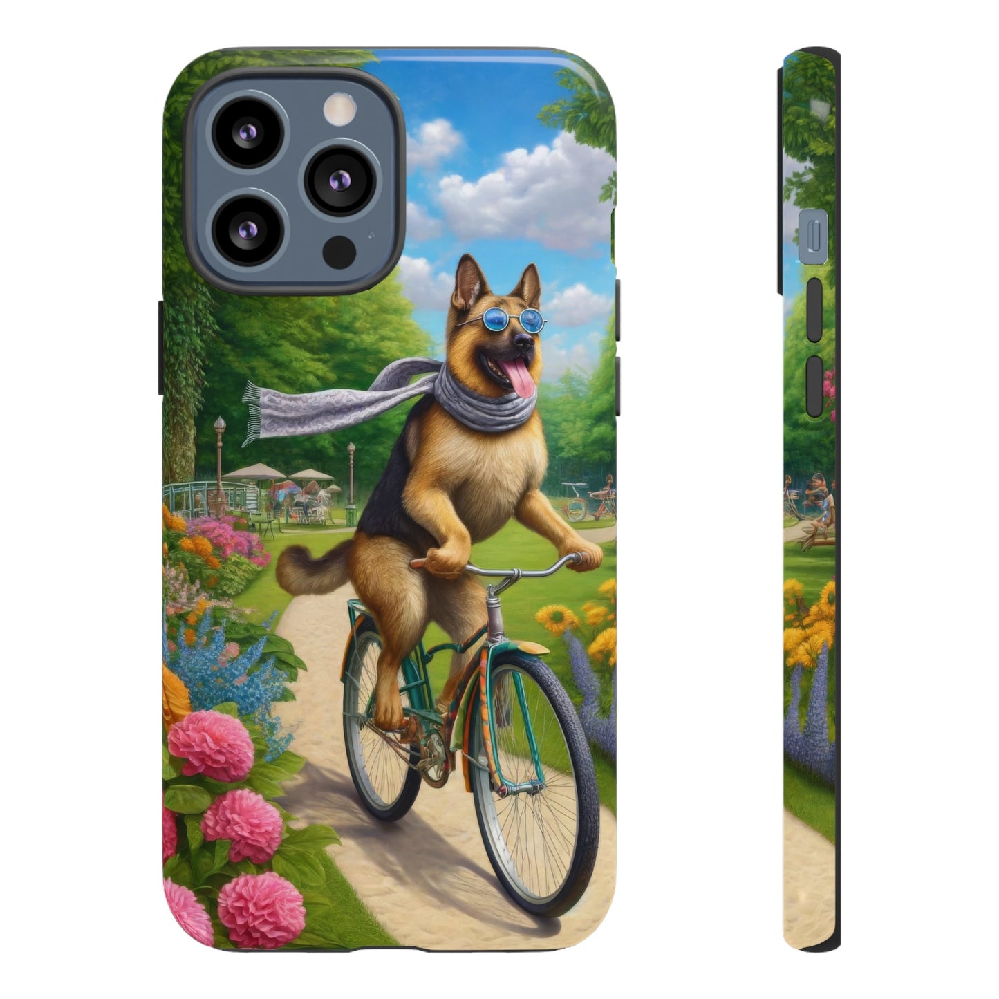 German Shepherd Riding a Bicycle Phone Case