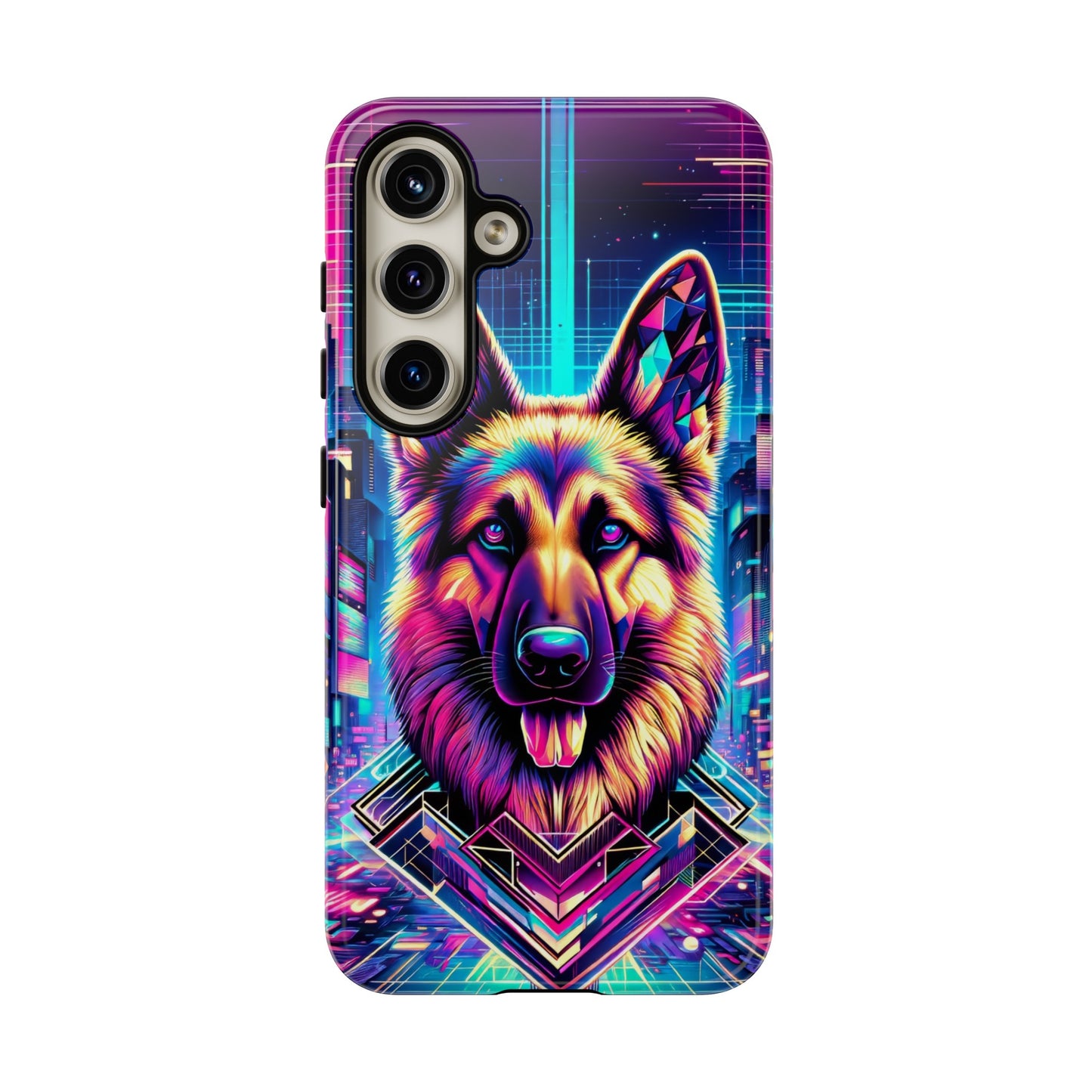 Glitch art German Shepherd Phone Case