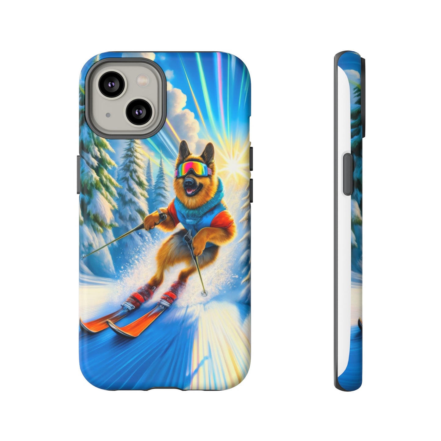 German Shepherd Skiing Phone Case