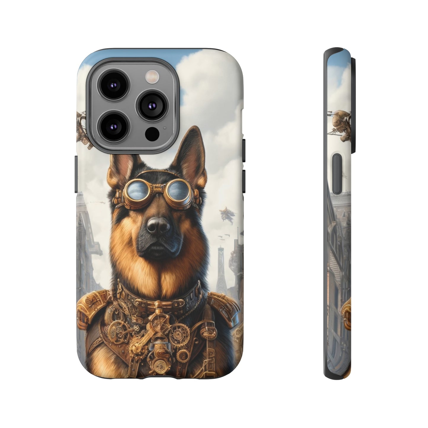 Realism and steampunk German Shepherd Phone Case