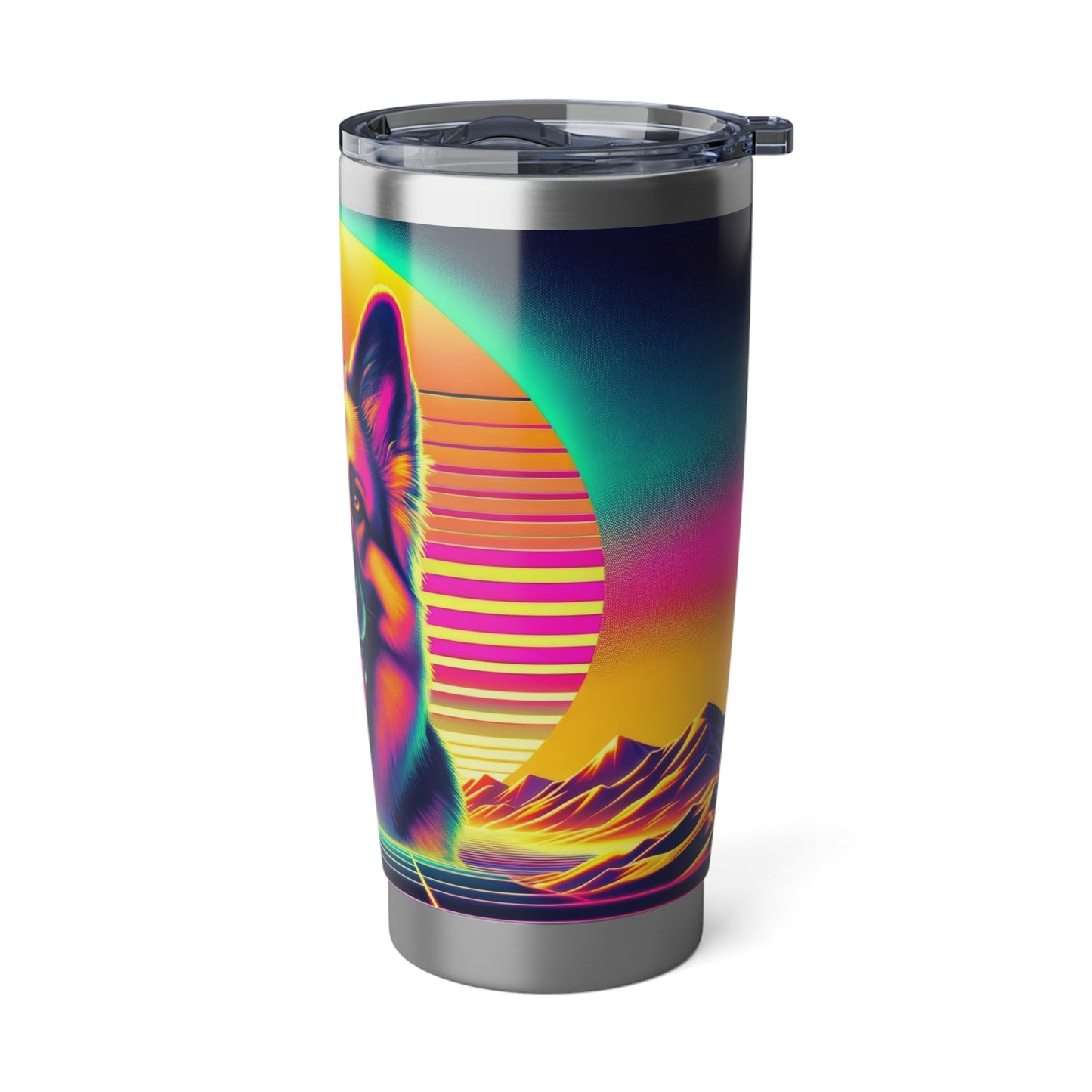 Vaporwave and golden hour German Shepherd 20oz Tumbler