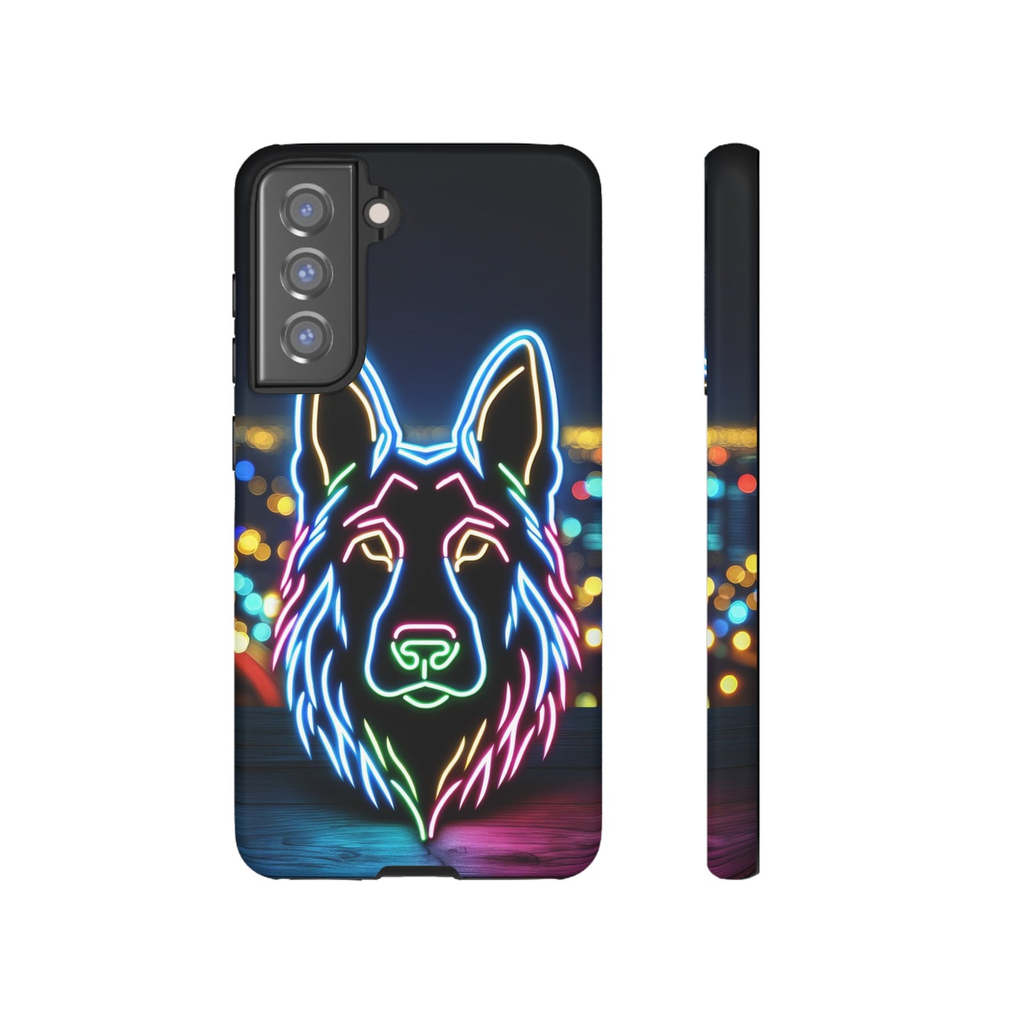 German Shepherd Neon Light Phone Case