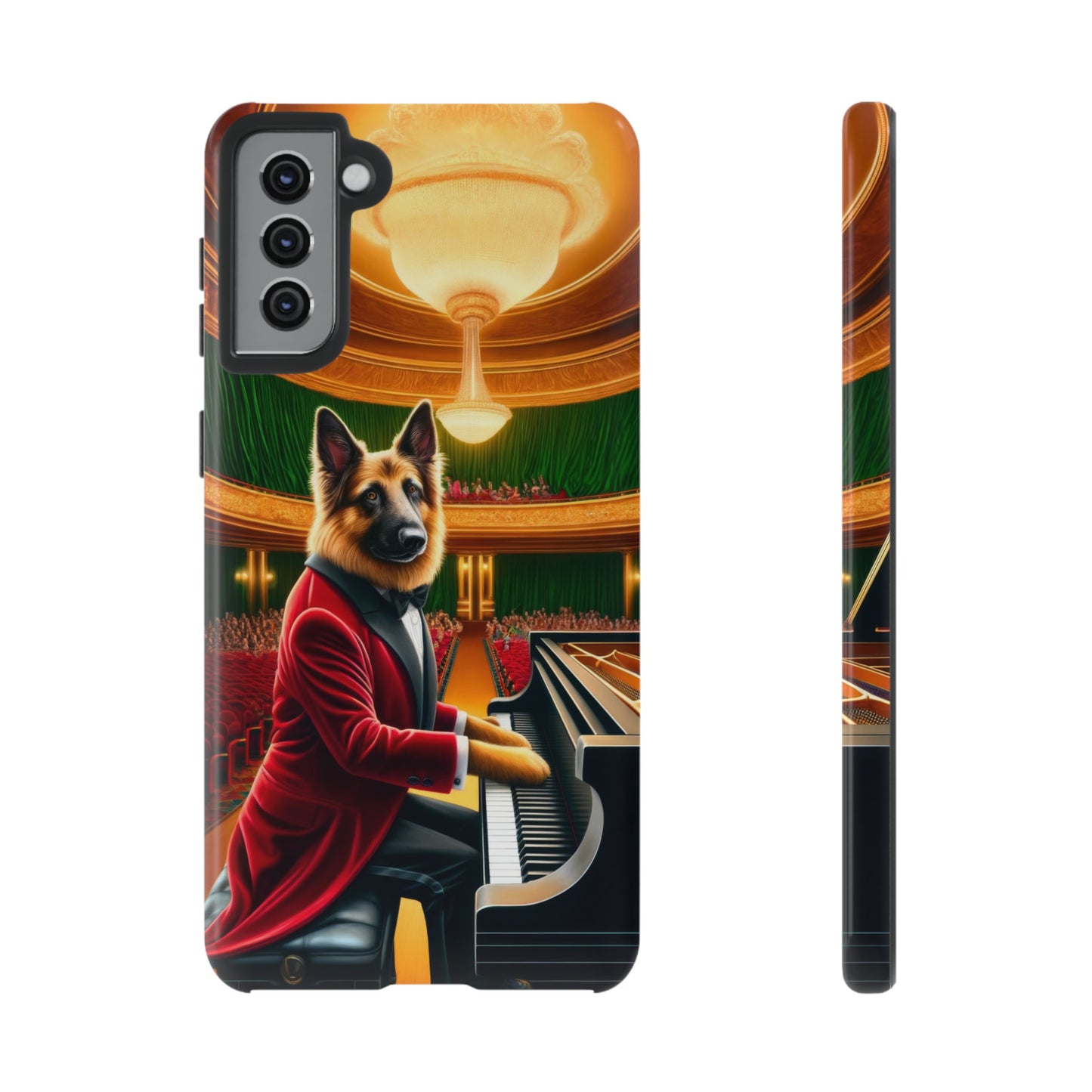 German Shepherd Playing the Piano Phone Case