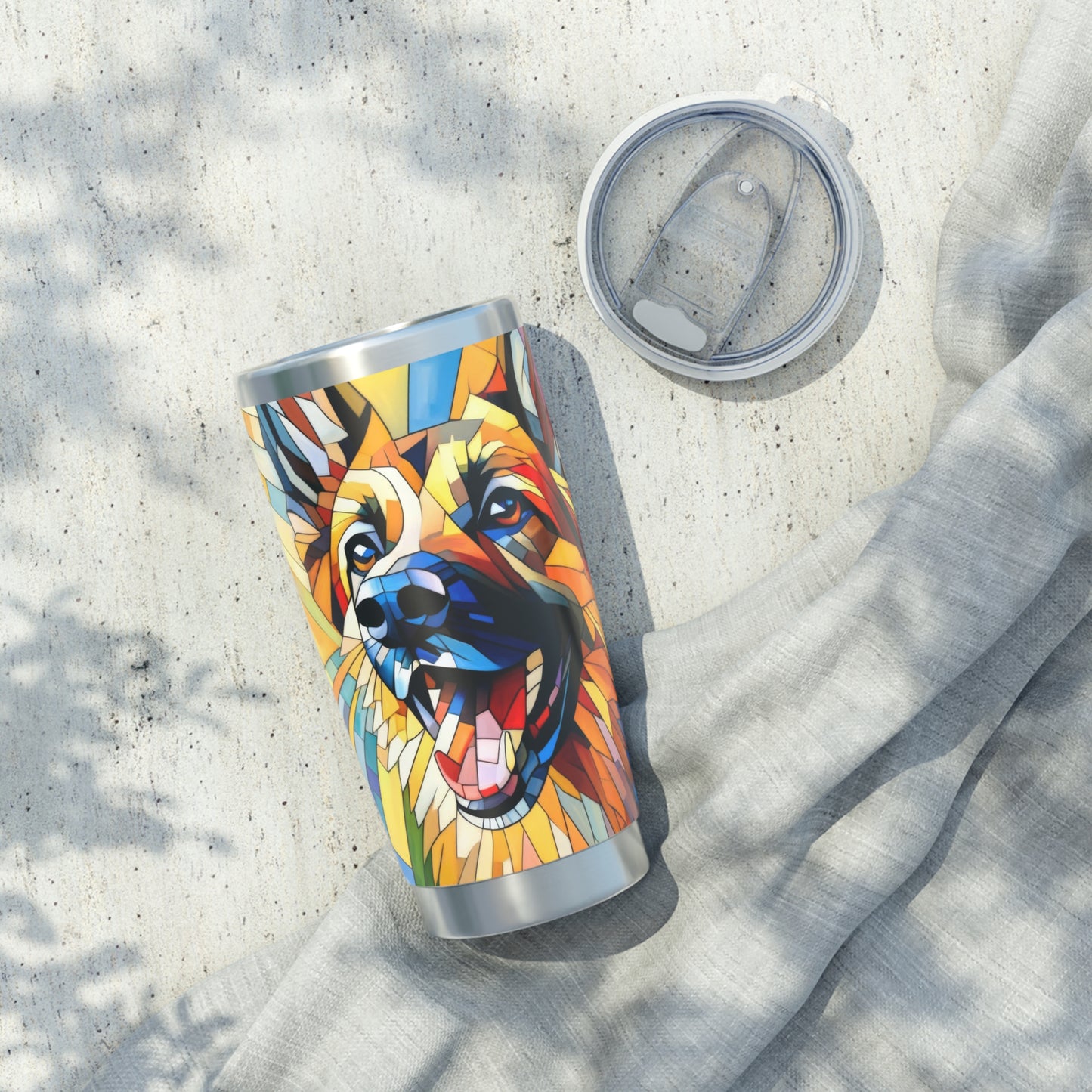 German Shepherd in Cubism 20oz Tumbler