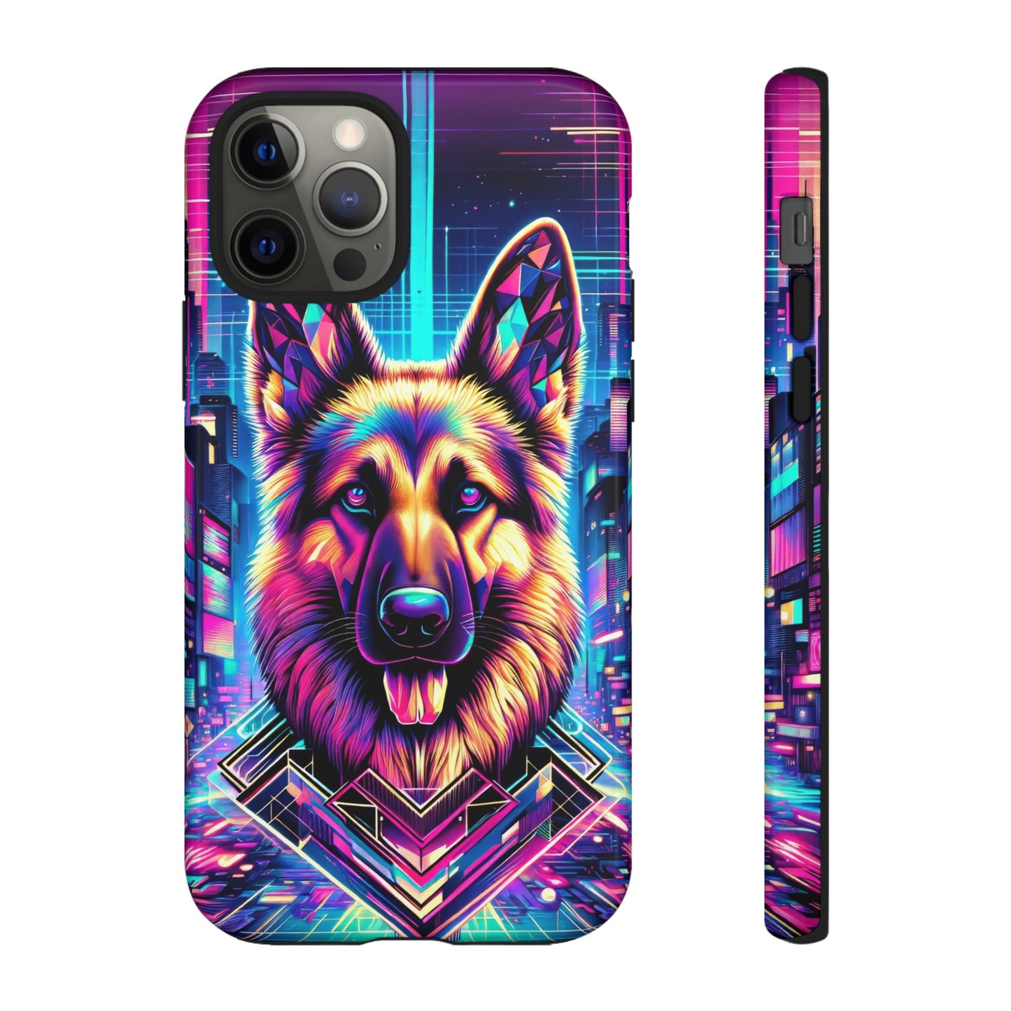 Glitch art German Shepherd Phone Case