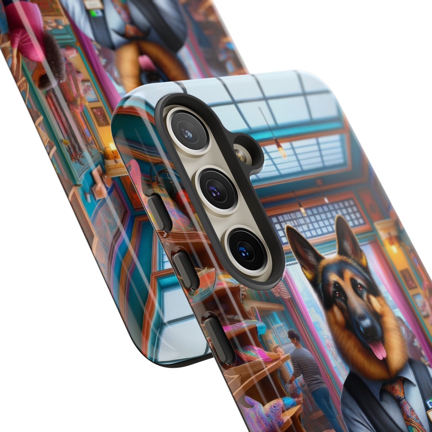 German Shepherd Operating a Cash Register Phone Case