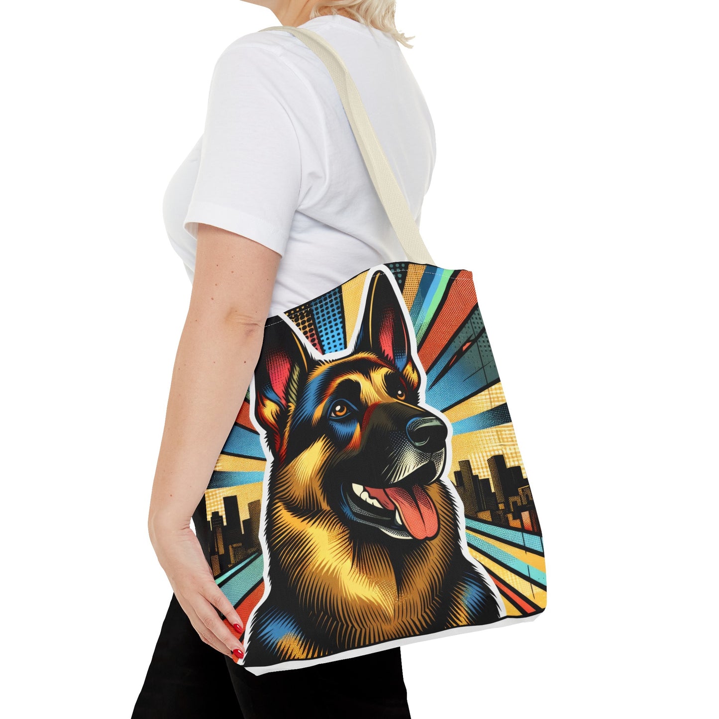 Comic style German Shepherd Tote Bag