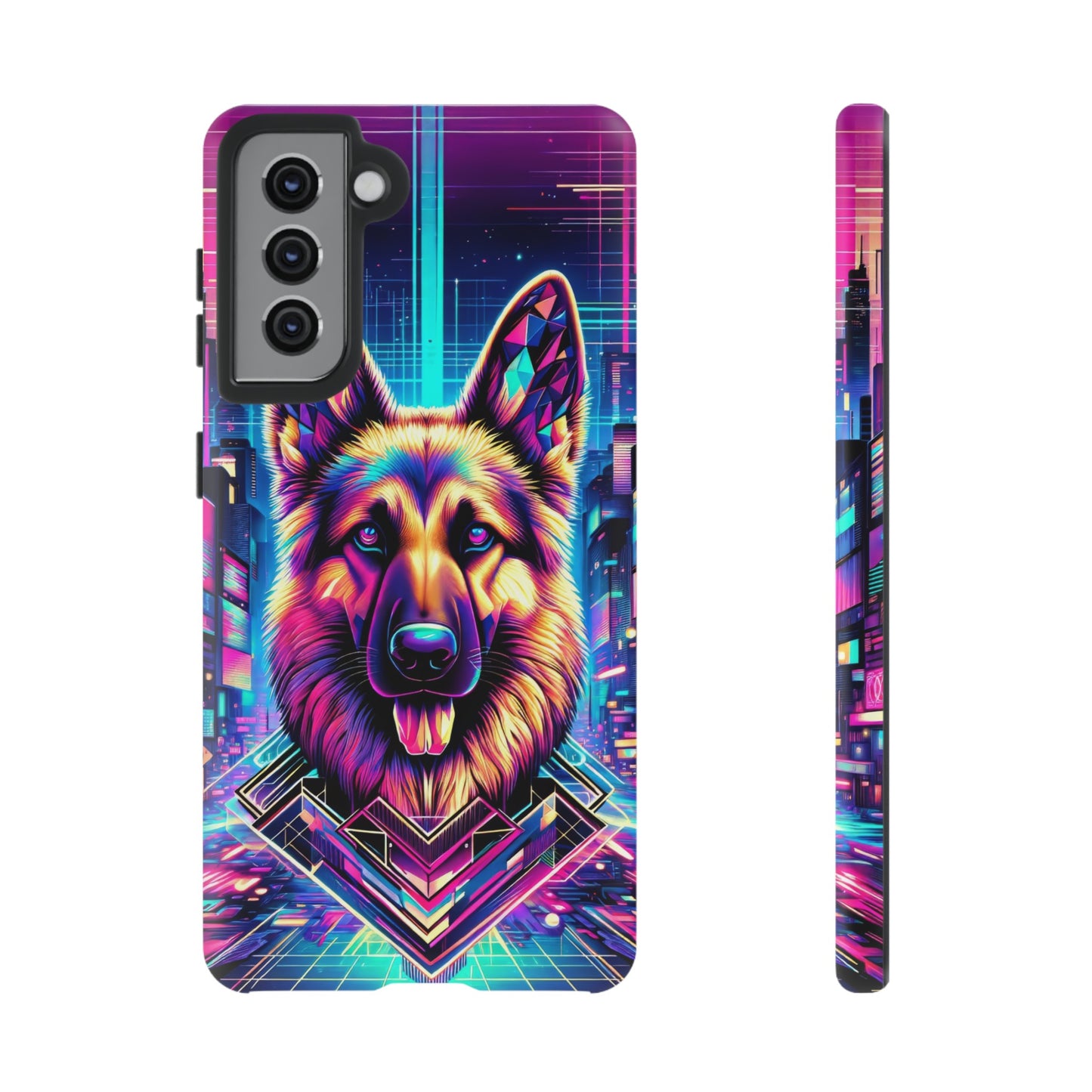 Glitch art German Shepherd Phone Case