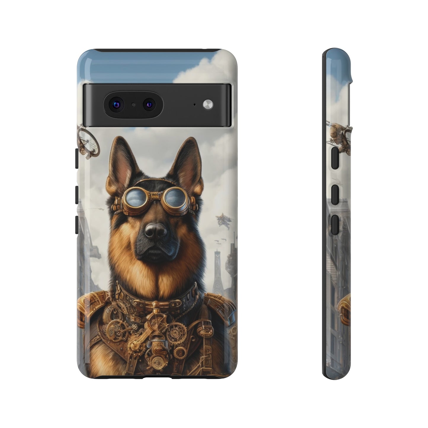 Realism and steampunk German Shepherd Phone Case