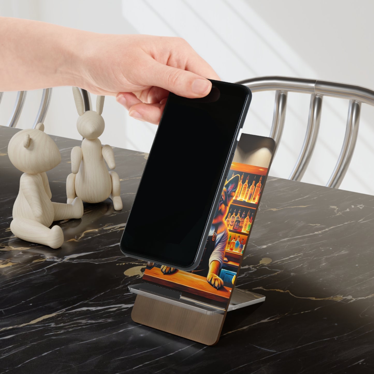 German Shepherd Tending a Bar Smartphone Stand