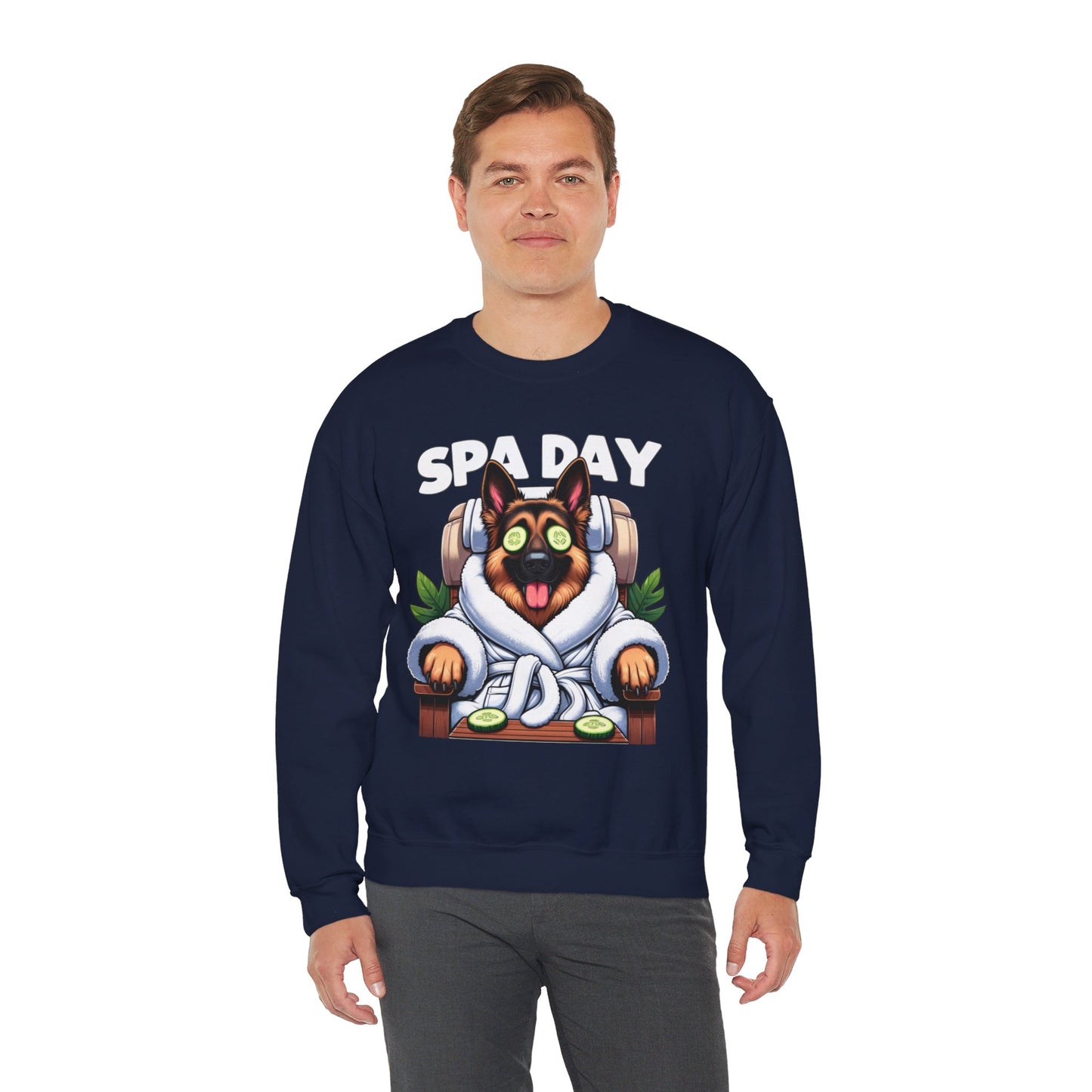 Spa Day Sweatshirt (10 colors) (German Shepherd)