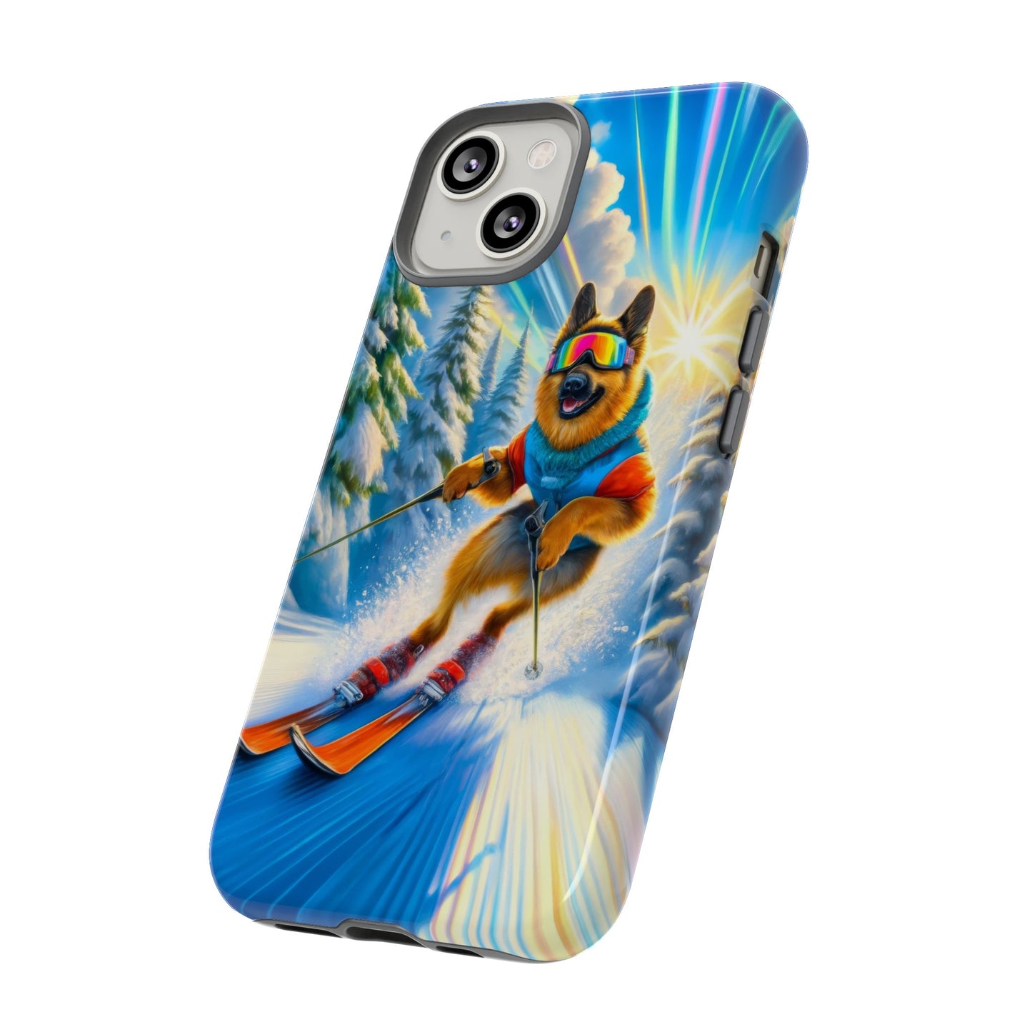 German Shepherd Skiing Phone Case