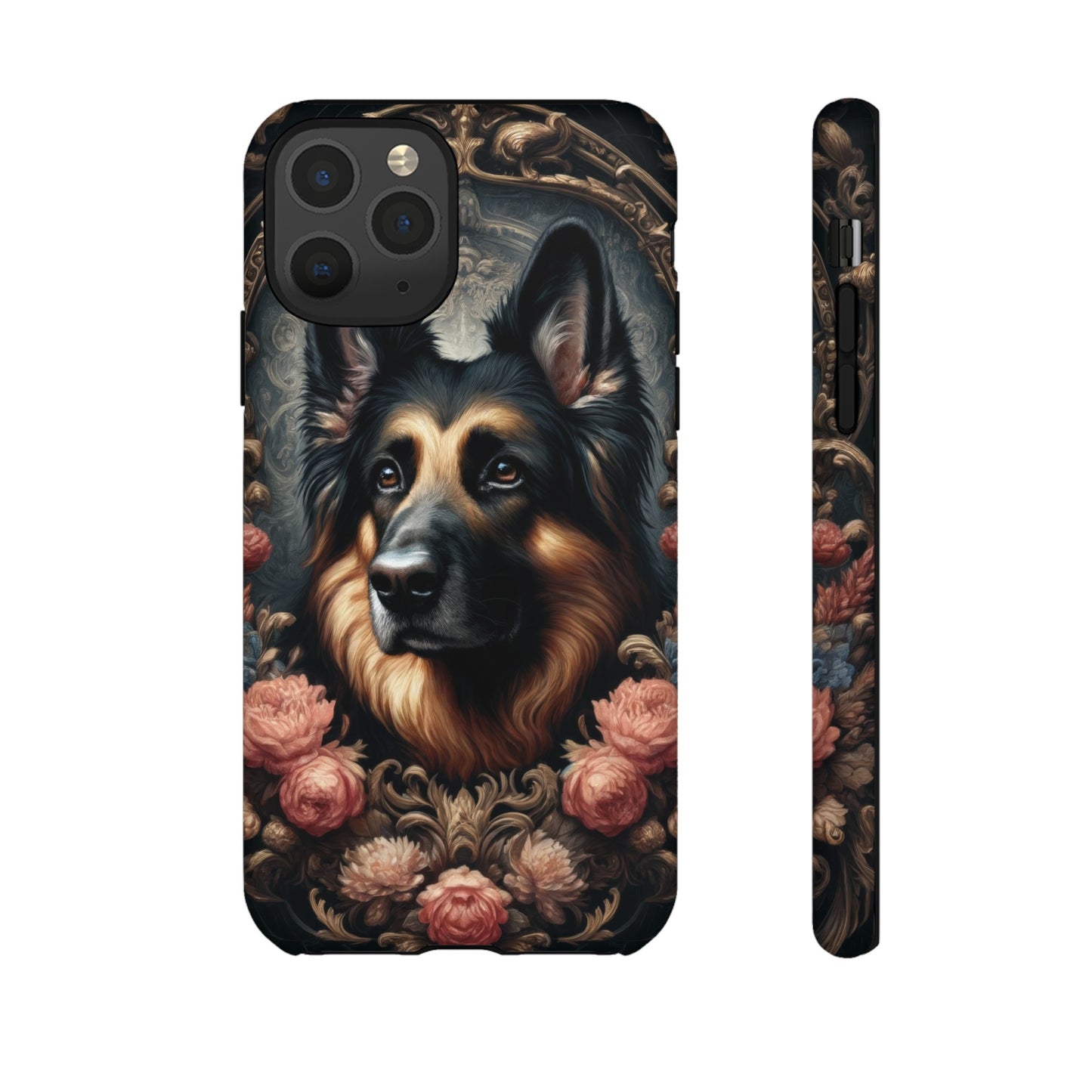 Gothic, high angle German Shepherd Phone Case