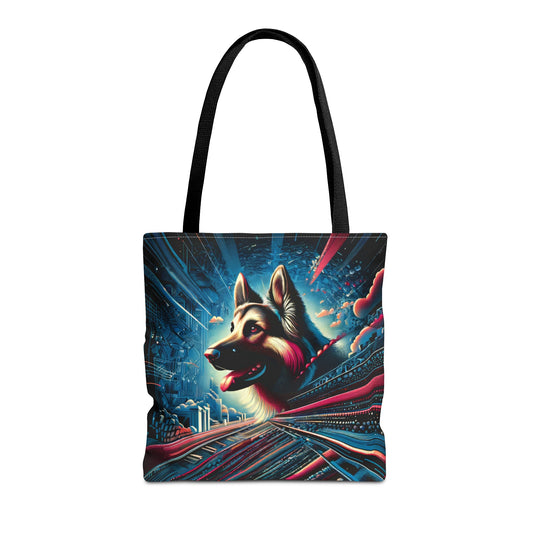 Futurism and gothic German Shepherd Tote Bag