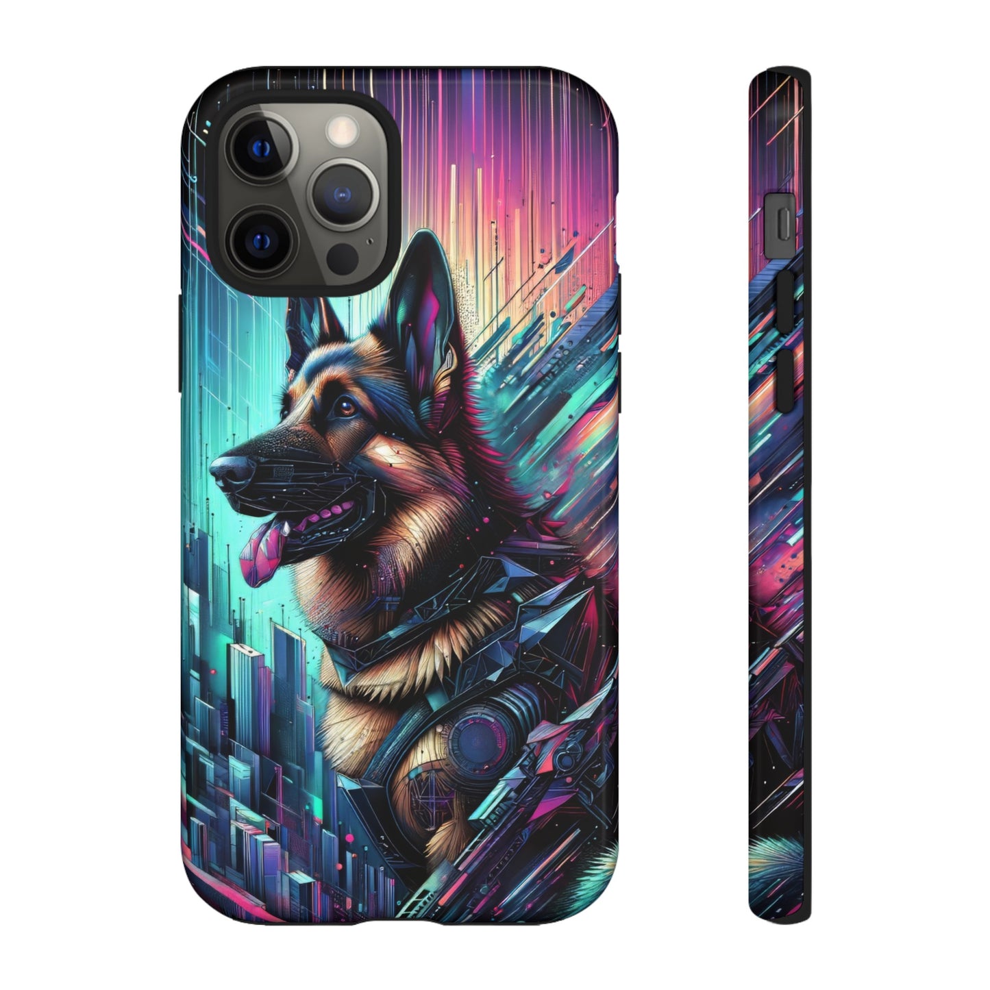 Futurism and gothic German Shepherd Phone Case