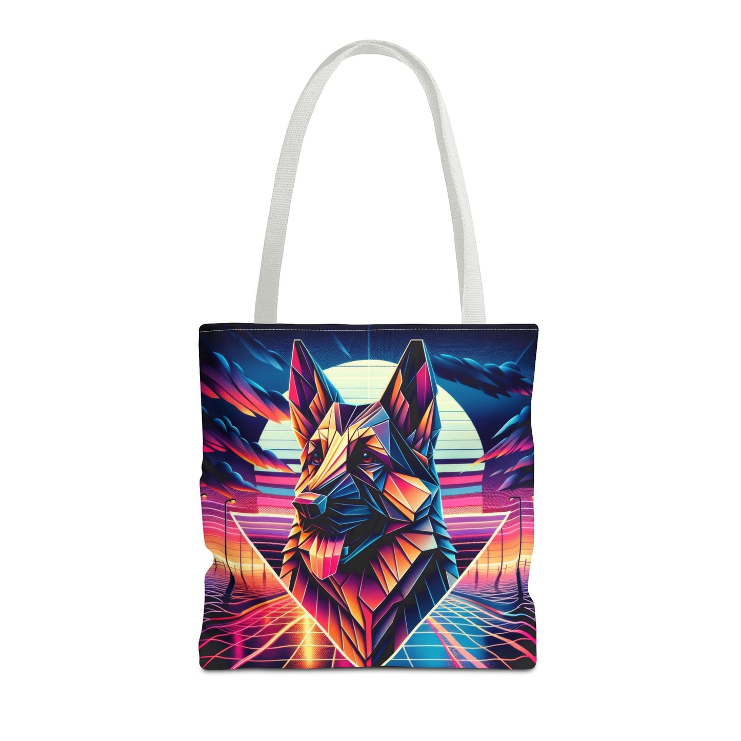 Origami and polyart German Shepherd Tote Bag