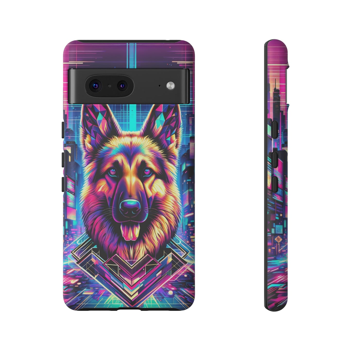 Glitch art German Shepherd Phone Case