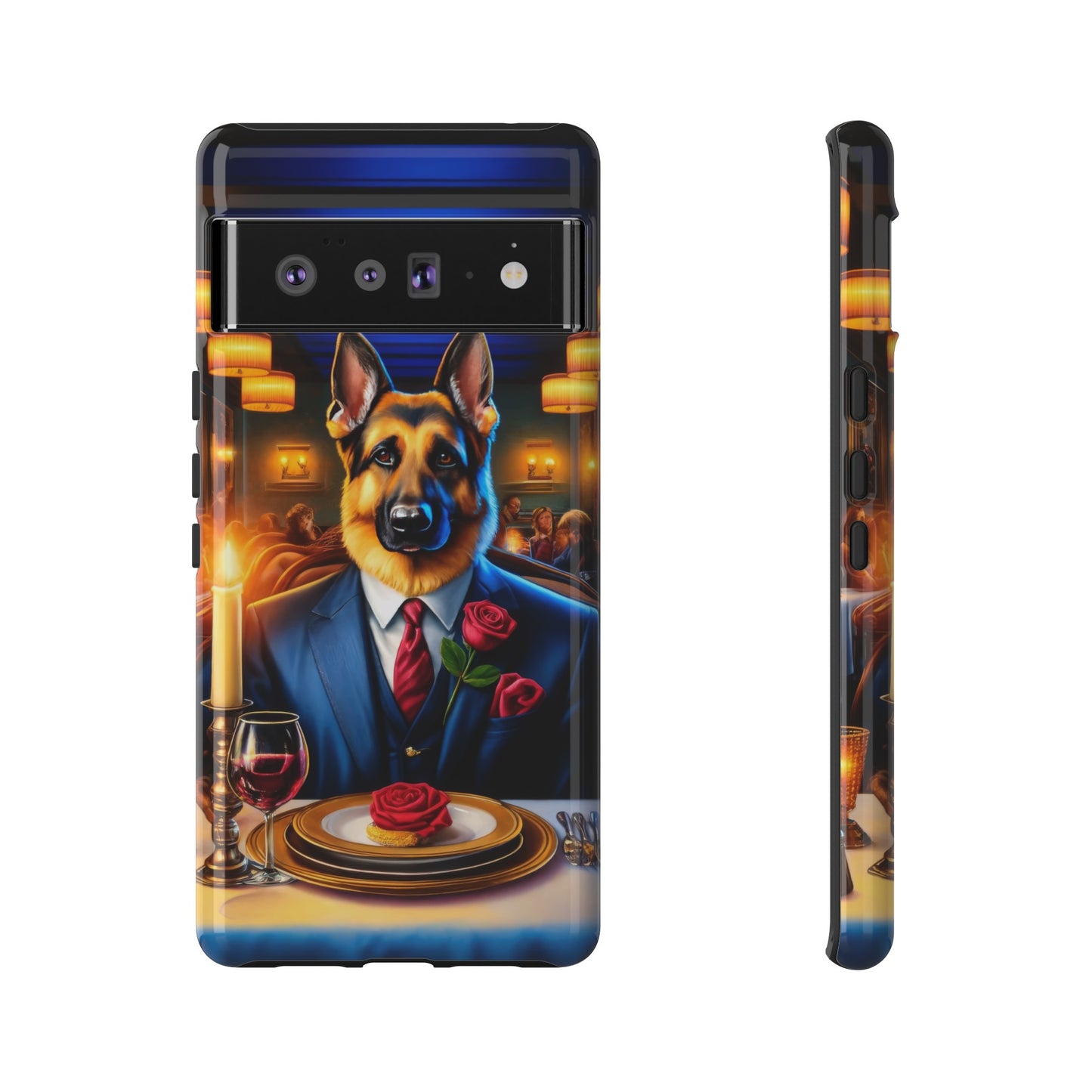 German Shepherd Going on a Date at a Restaurant Phone Case