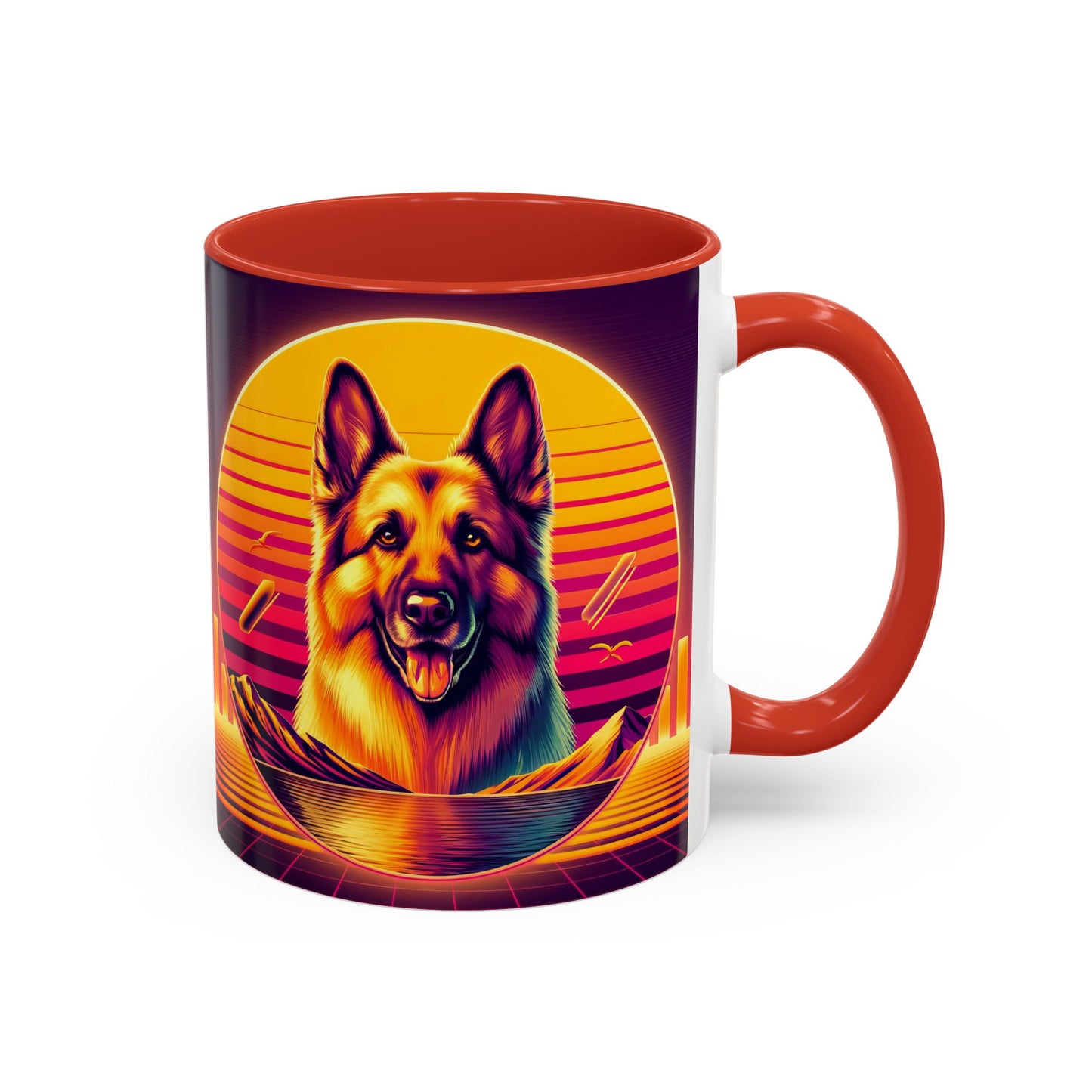 Vaporwave and golden hour German Shepherd Coffee Mug