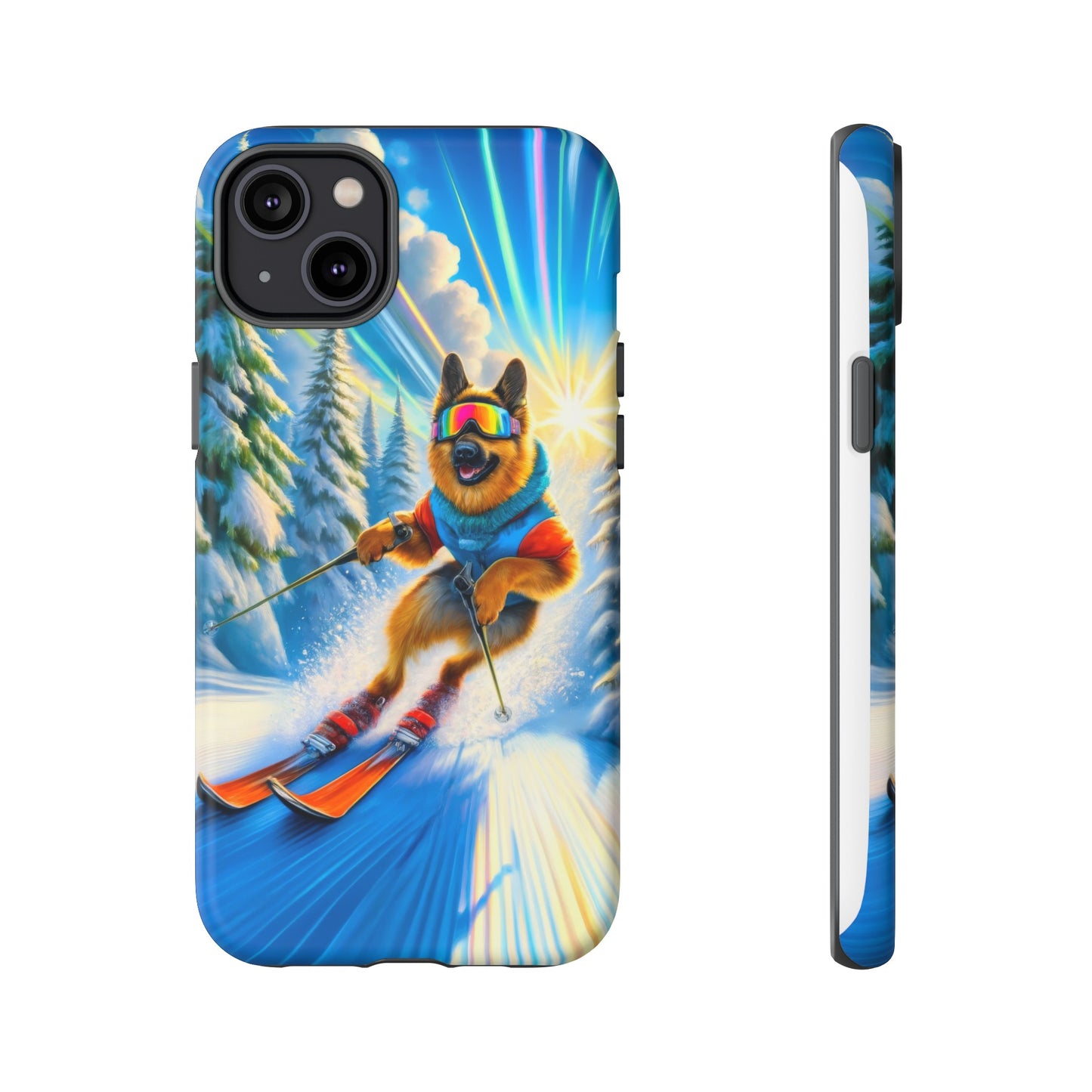 German Shepherd Skiing Phone Case