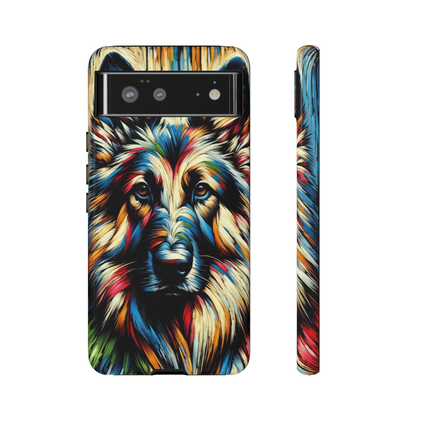 Fauvism scratchboard technique German Shepherd Phone Case