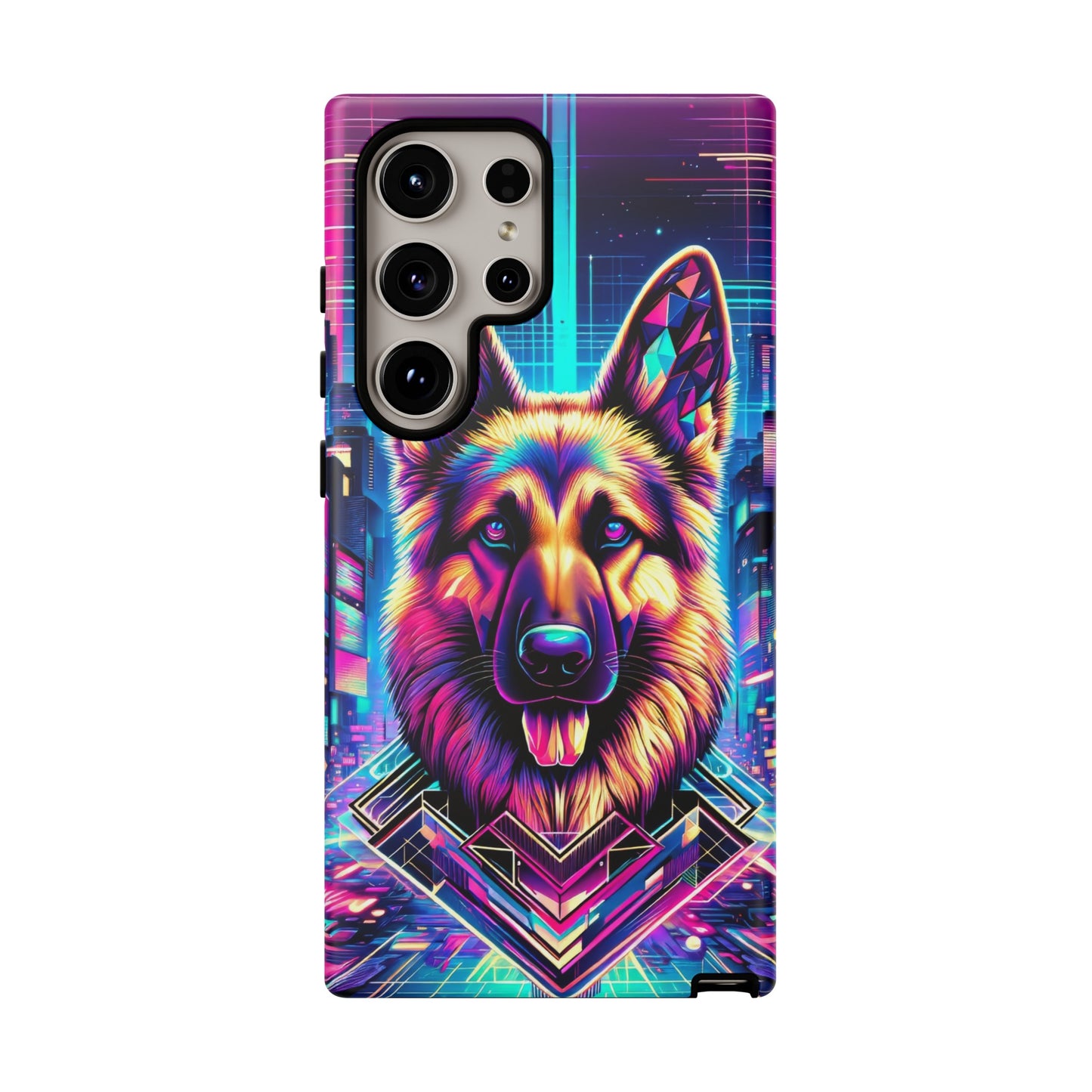 Glitch art German Shepherd Phone Case