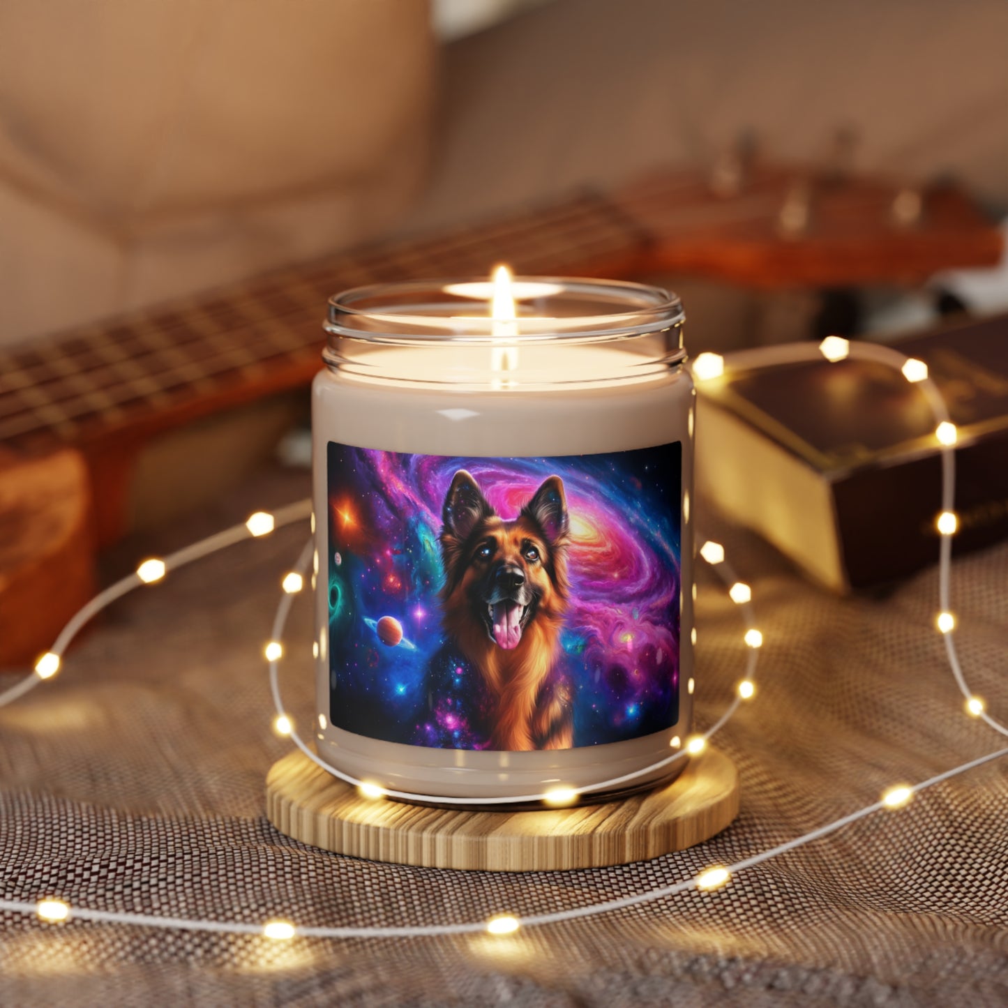 German Shepherd in Space Scented Soy Candle, 9oz