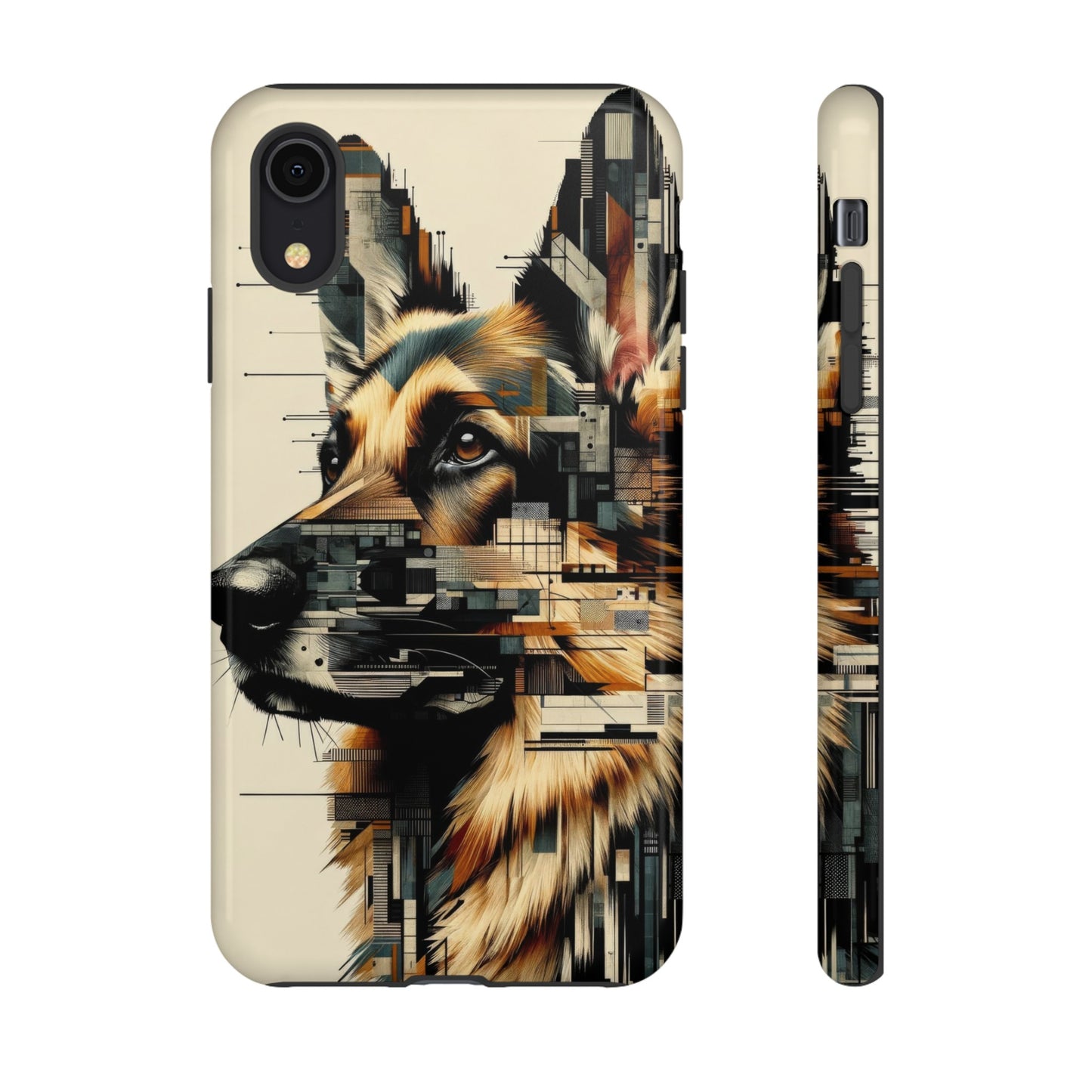 Constructivist and dadaist German Shepherd Phone Case