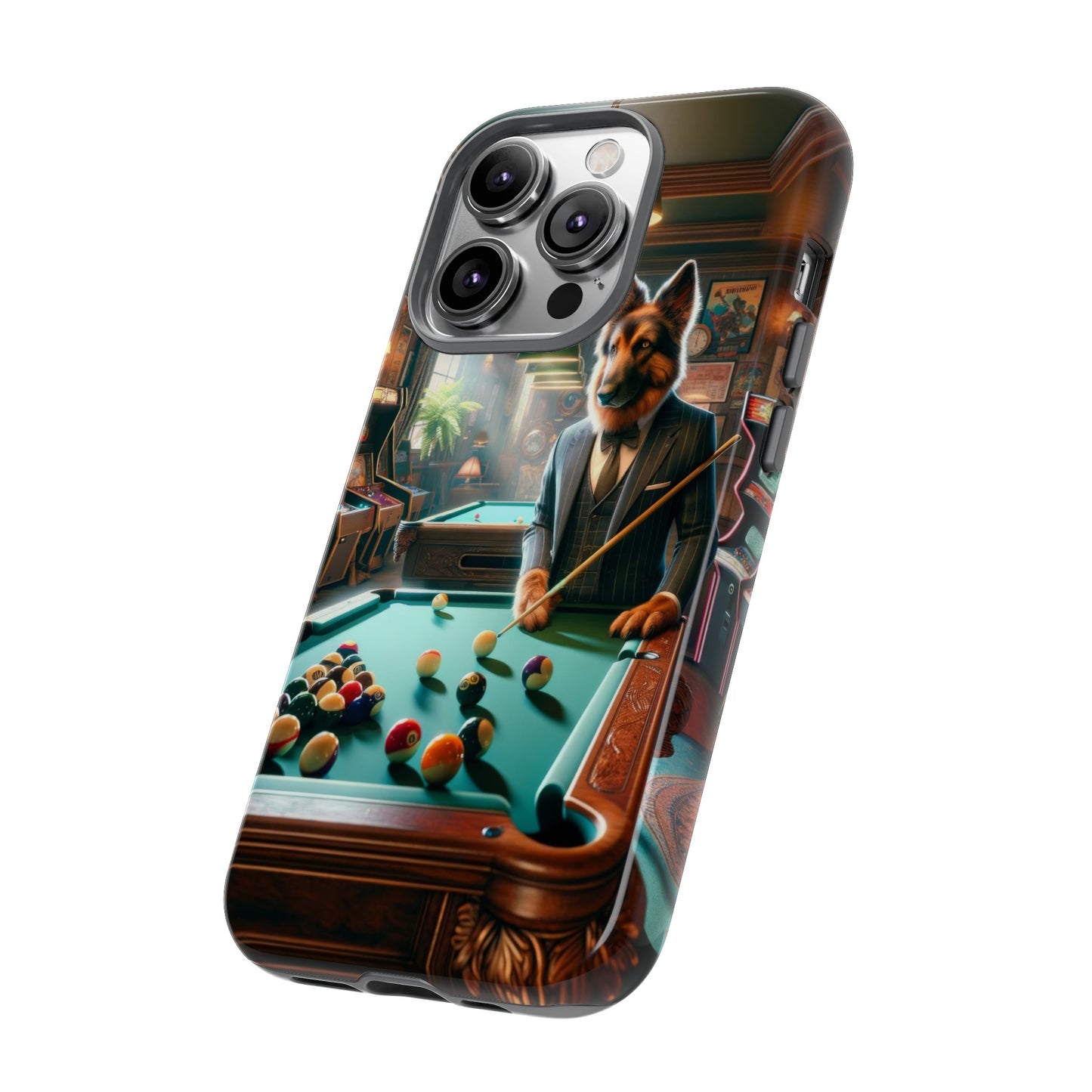 German Shepherd Playing Pool Phone Case