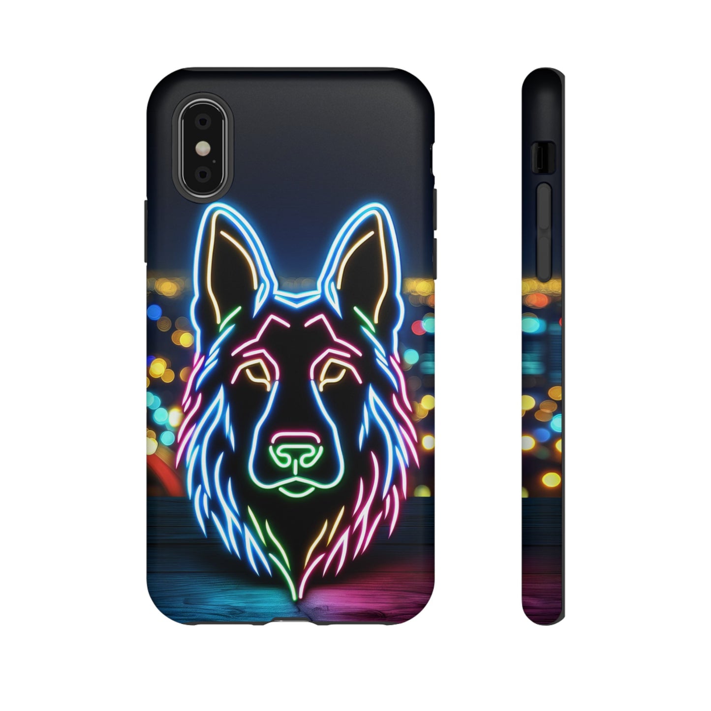 German Shepherd Neon Light Phone Case