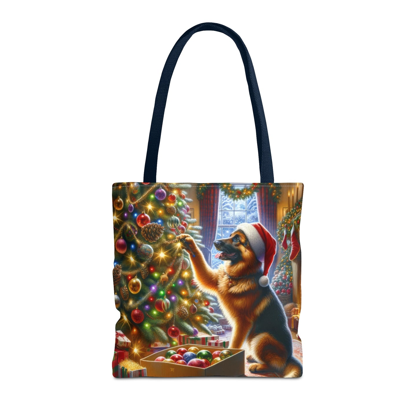 German Shepherd Christmas Tree Tote Bag