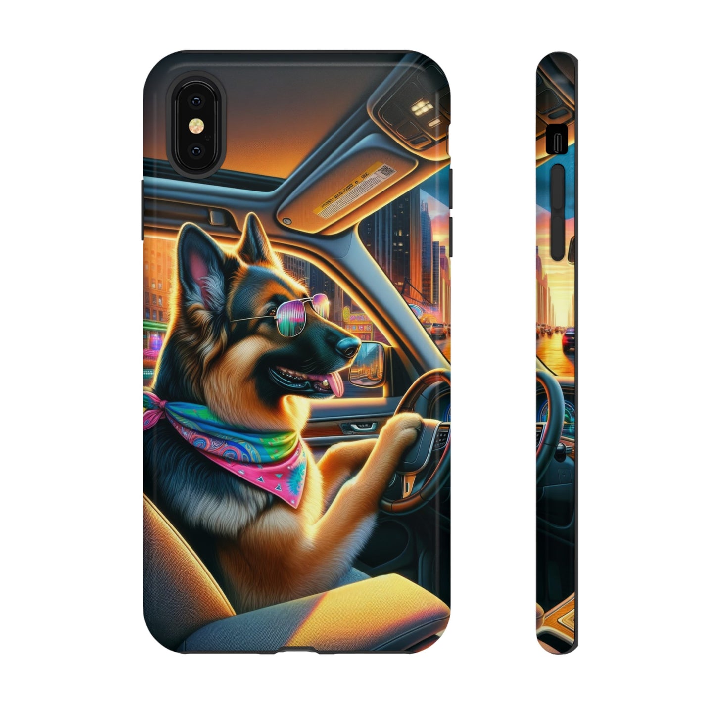 German Shepherd Driving a Car Phone Case