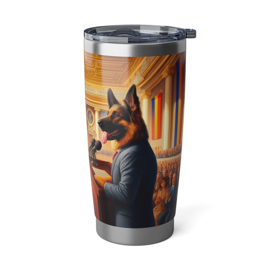 German Shepherd Giving a Speech 20oz Tumbler