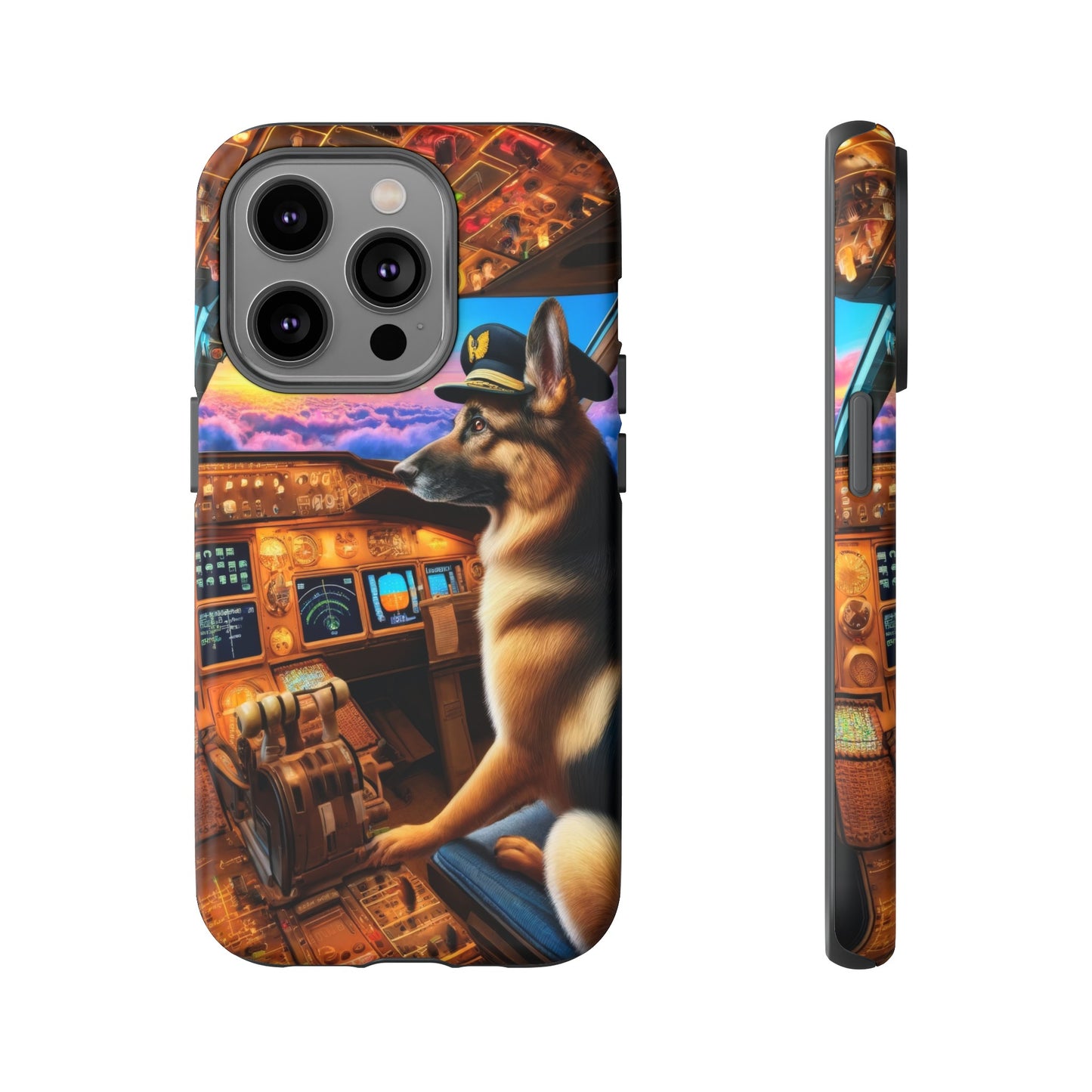 German Shepherd Flying an Airplane Phone Case